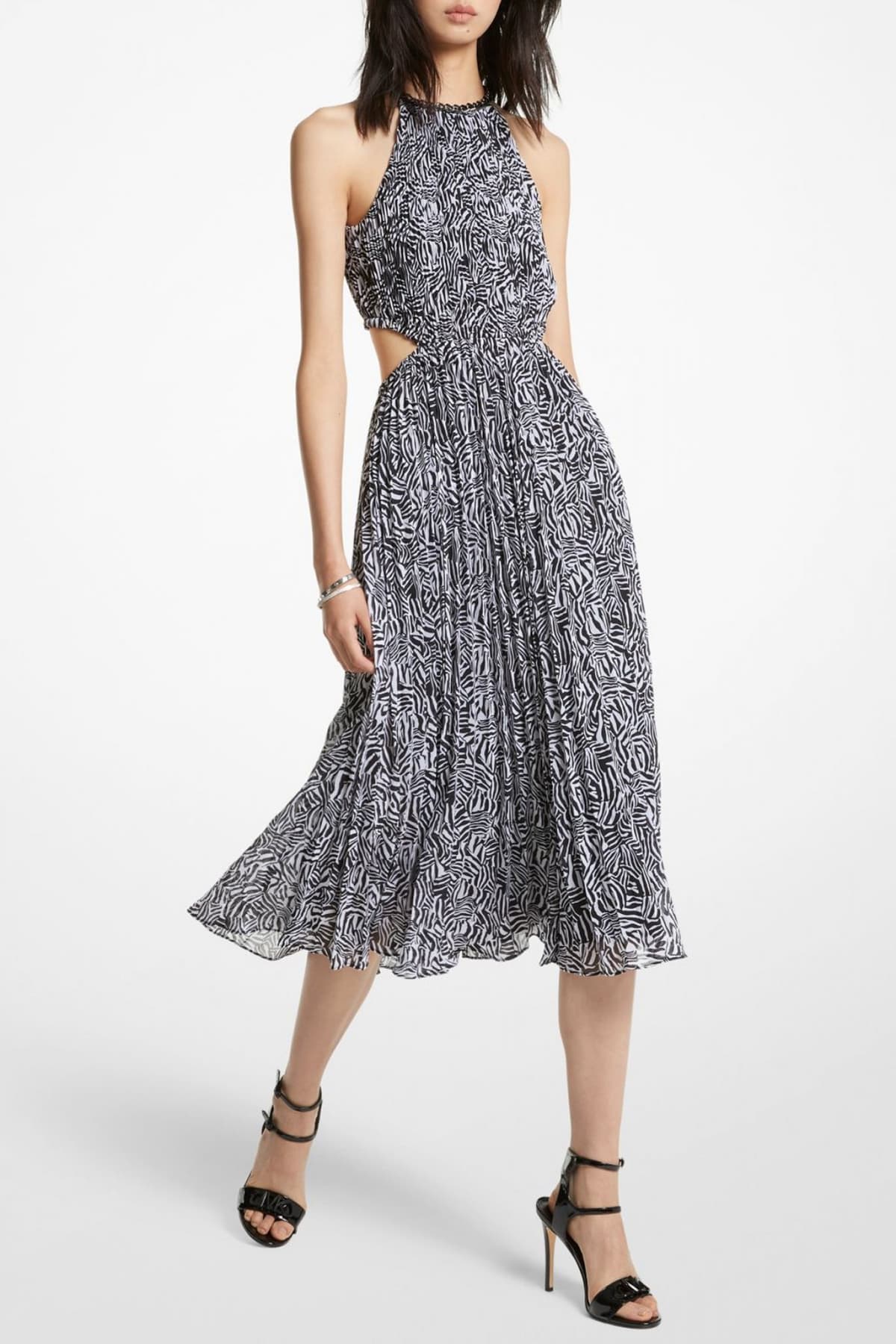 MICHAEL KORS ΦΟΡΕΜΑ ΠΑΡΤΟΙ ΩΜΟΙ ΑΛΥΣΙΔΑ ΠΛΙΣΕ ΛΕΥΚΟ/ΜΑΥΡΟ