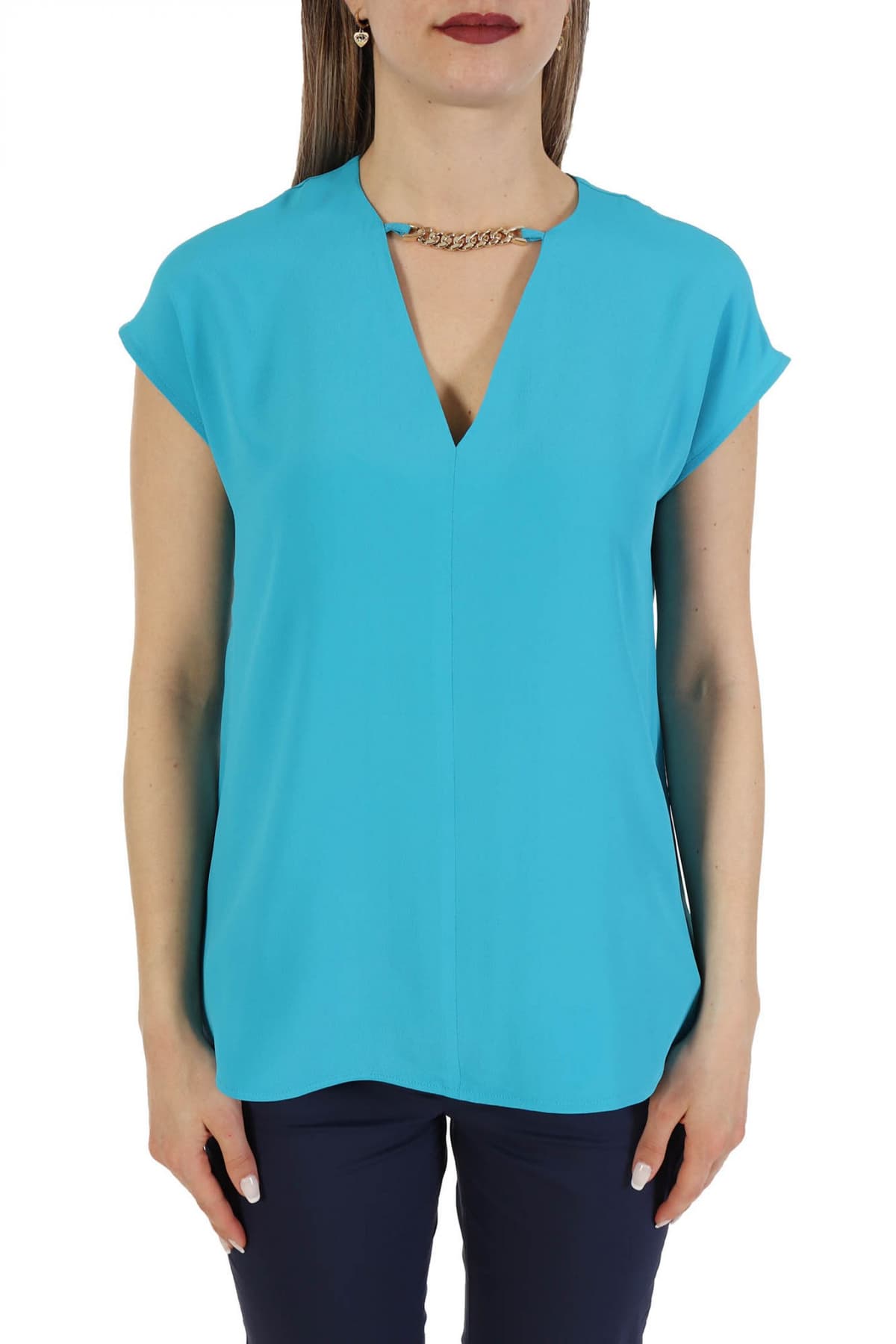 MARELLA TOP ASTER ΑΛΥΣΙΔΑ V-NECK ΦΟΥΞΙΑ