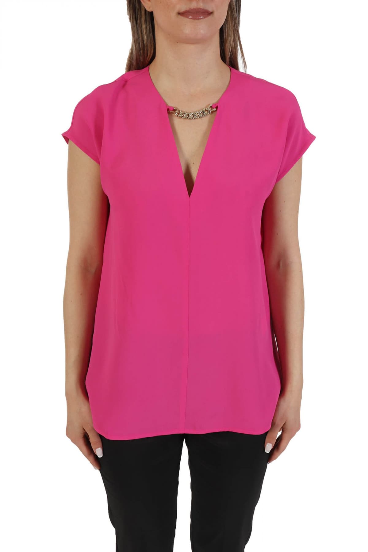 MARELLA TOP ASTER ΑΛΥΣΙΔΑ V-NECK ΦΟΥΞΙΑ