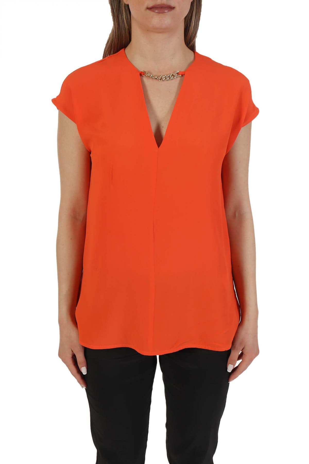 MARELLA TOP ASTER ΑΛΥΣΙΔΑ V-NECK ΦΟΥΞΙΑ
