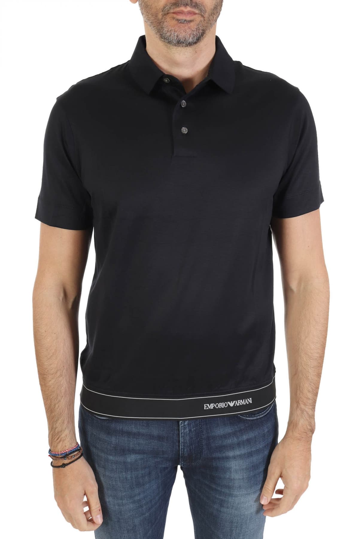 EMPORIO ARMANI POLO LOGO ΛΑΣΤΙΧΟ ΚΑΤΩ ΜΠΛΕ