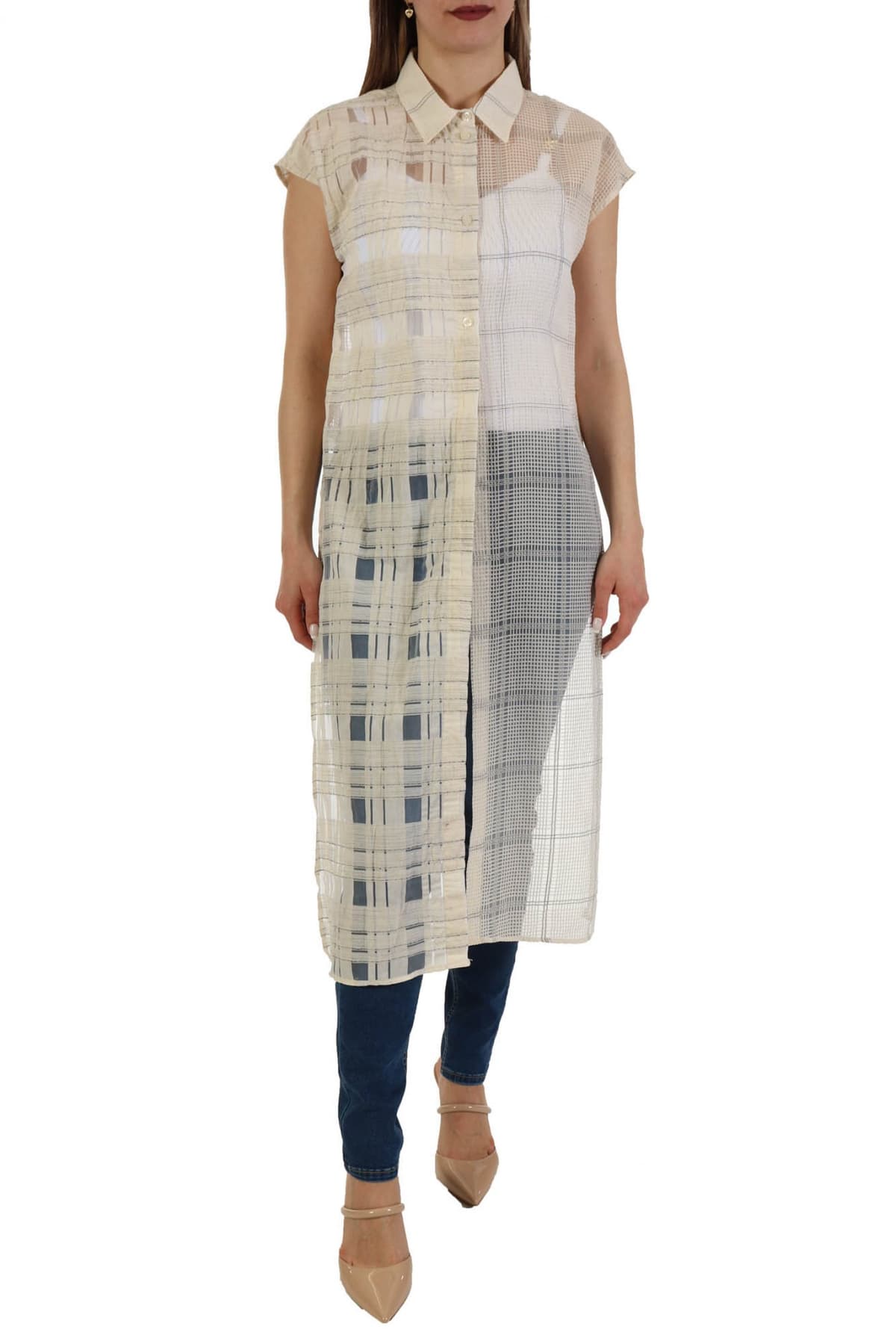 LIU -JO ΠΟΥΚΑΜΙΣΑ CROP ΠΛΑΤΗ ΚΑΡΩ ΣΧΕΔΙΟ ΔΙΑΦΑΝΕΙΑ ΙΒΟΥΑΡ