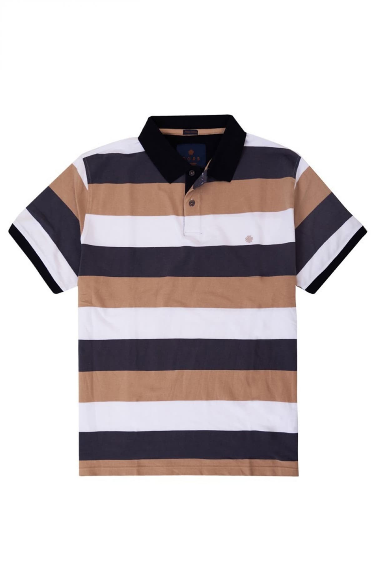 DORS POLO PIQUE STRIPED ΛΕΥΚΟ-ΜΑΥΡΟ-ΜΠΕΖ