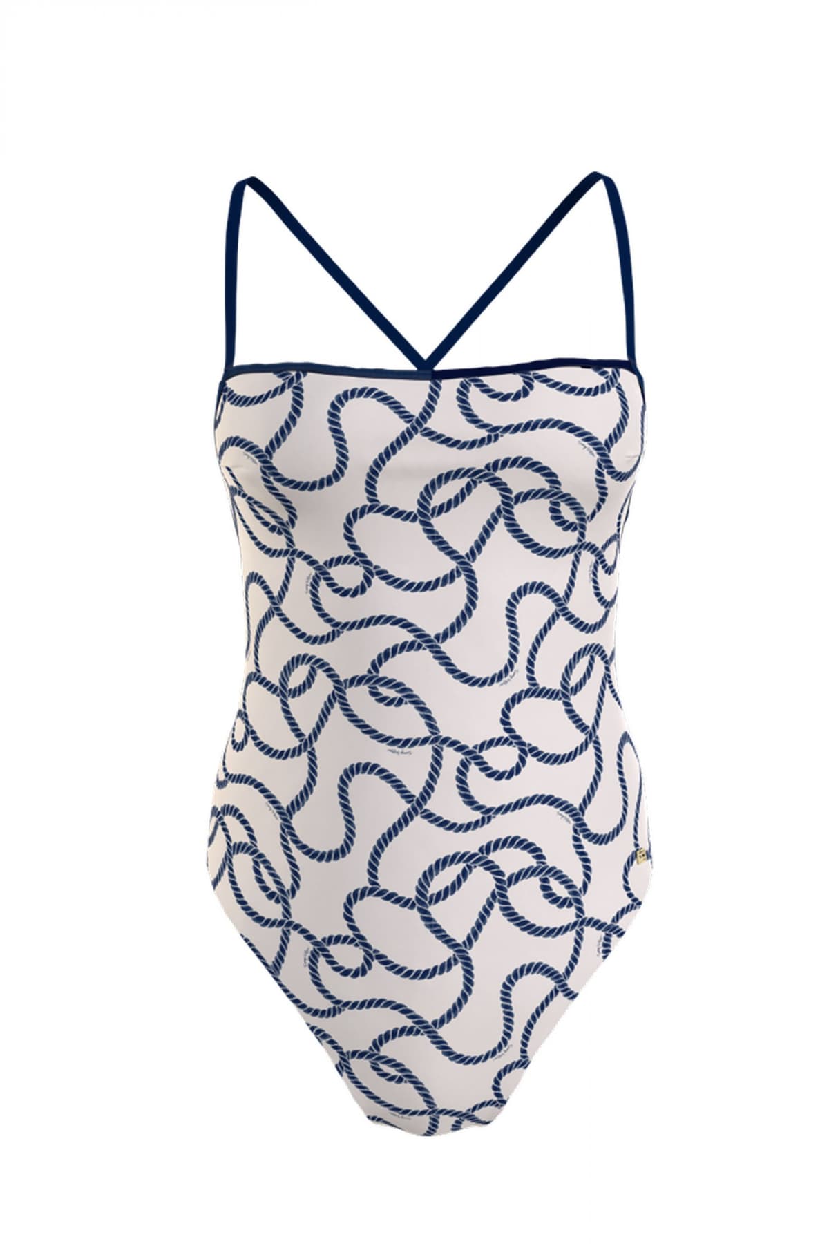 TOMMY HILFIGER ΜΑΓΙΩ ΟΛΟΣΩΜΟ ΧΙΑΣΤΗ ΤΙΡΑΝΤΑ ΣΧΕΔΙΑ LOGO ΜΠΛΕ/ΜΠΕΖ