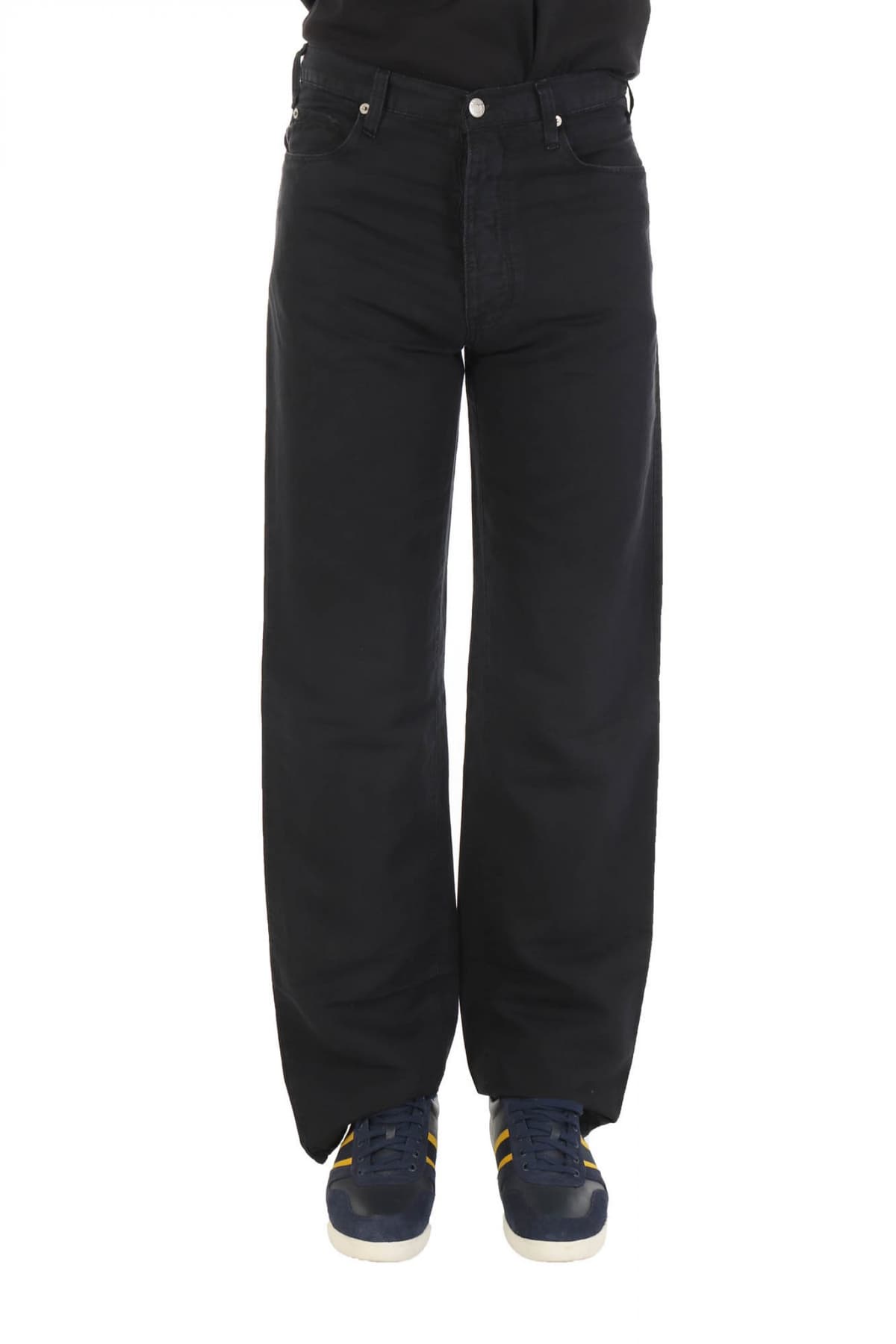 ARMANI JEANS ΠΑΝΤΕΛΟΝΙ 5ΤΣΕΠΟ CLASSIC WAIST RELAXED LEG HEMP INSIDE ΜΑΥΡΟ