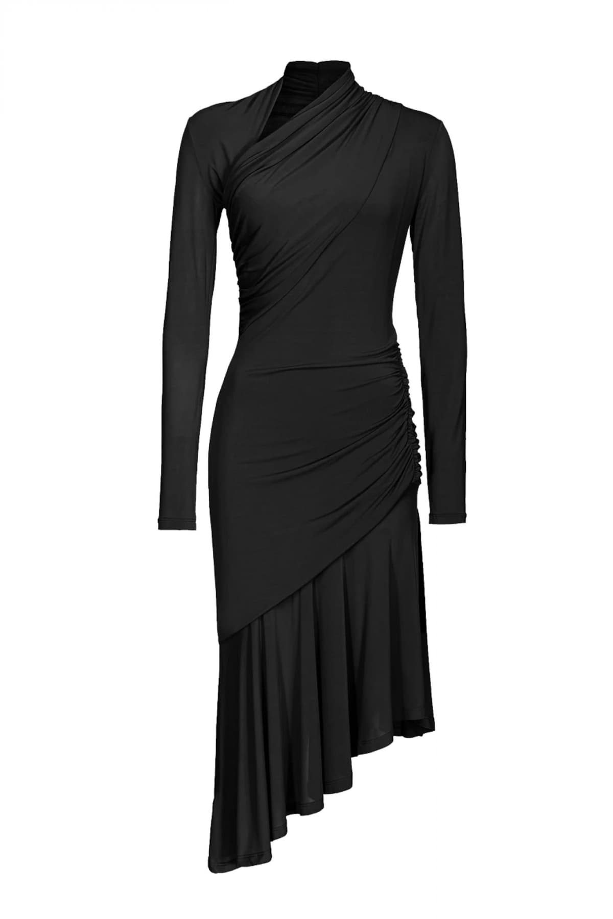 PINKO ΦΟΡΕΜΑ BABAR MIDI ΝΤΡΑΠΕ ΜΑΝΙΚΙ ΜΑΥΡΟ