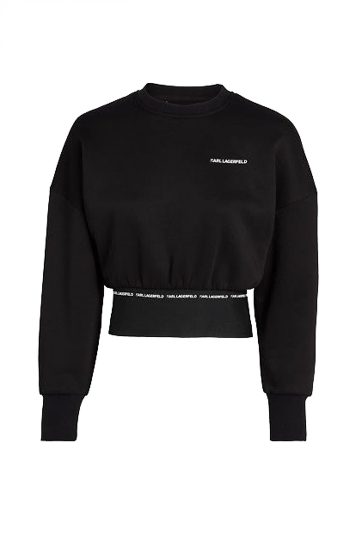 KARL LAGERFELD ΦΟΥΤΕΡ CROPED BRANDED ELASTIC ΛΑΣΤΙΧΟ ΜΕΣΗ ΜΑΥΡΟ