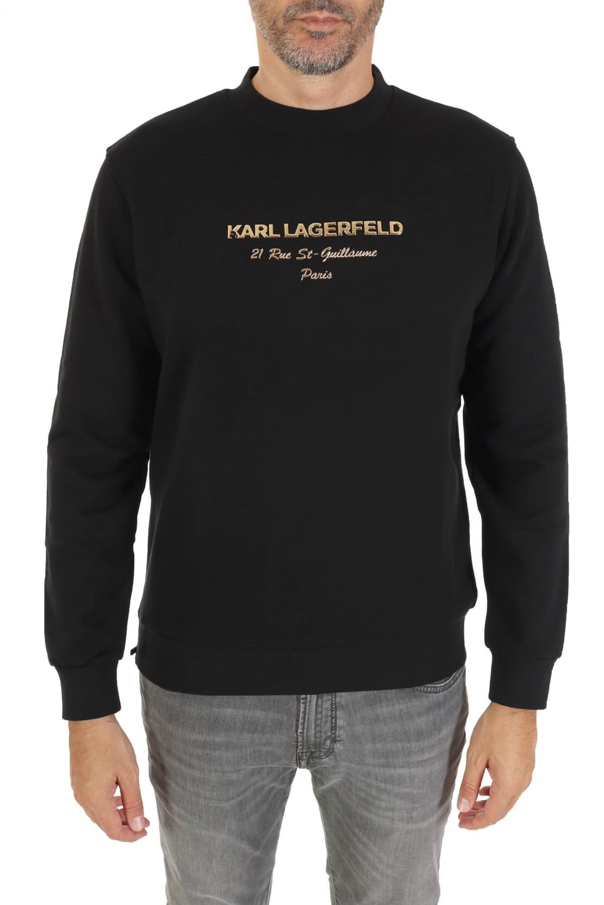 KARL LAGERFELD ΦΟΥΤΕΡ CREW NECK LOGO ΜΑΥΡΟ