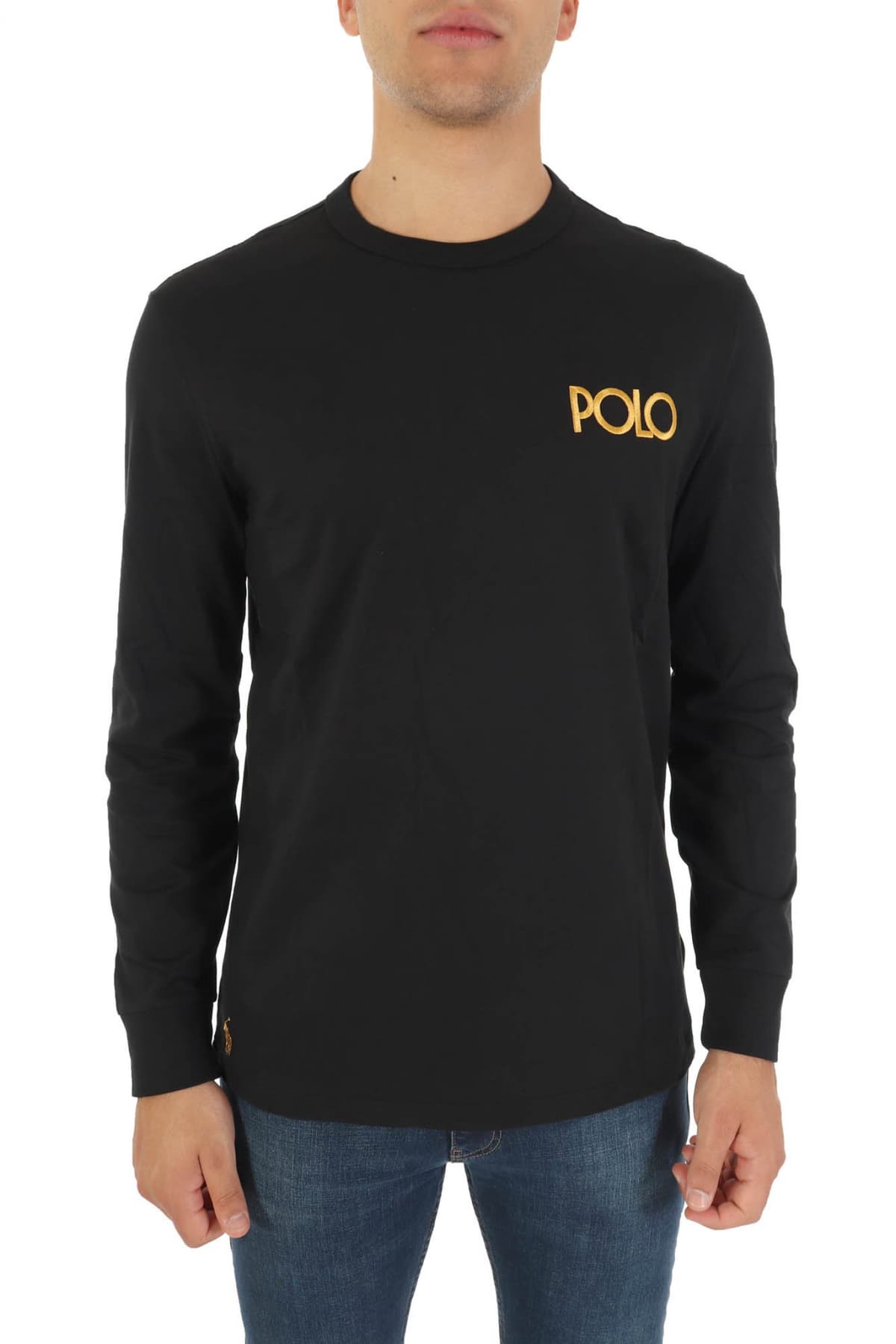 RALPH LAUREN T-SHIRT LOGO ΜΑΥΡΟ