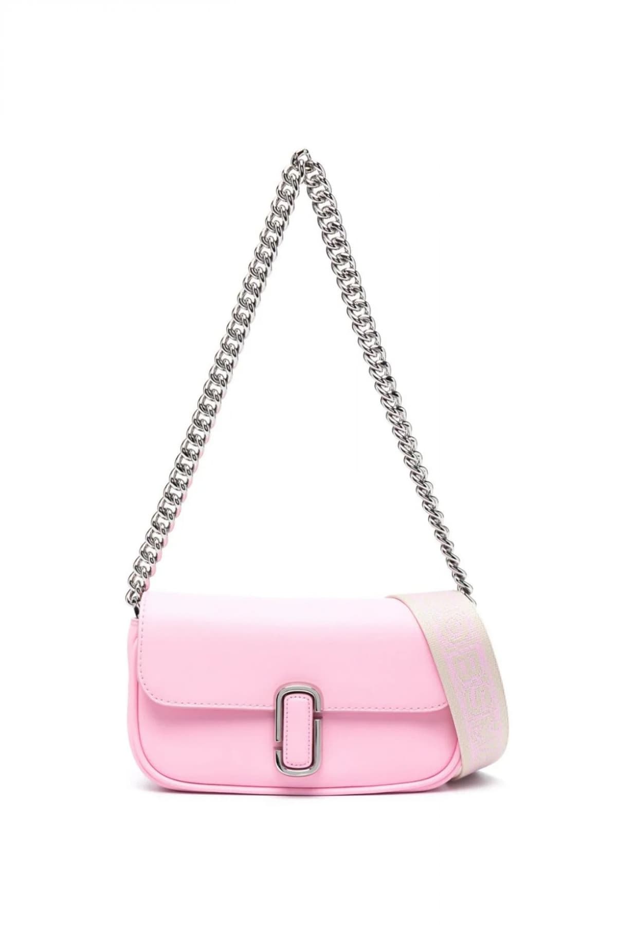 MARC JACOBS ΤΣΑΝΤΑΚΙ CROSSBODY THE MINI BAG ΑΛΥΣΙΔΑ ΙΜΑΝΤΑΣ LOGO ΡΟΖ