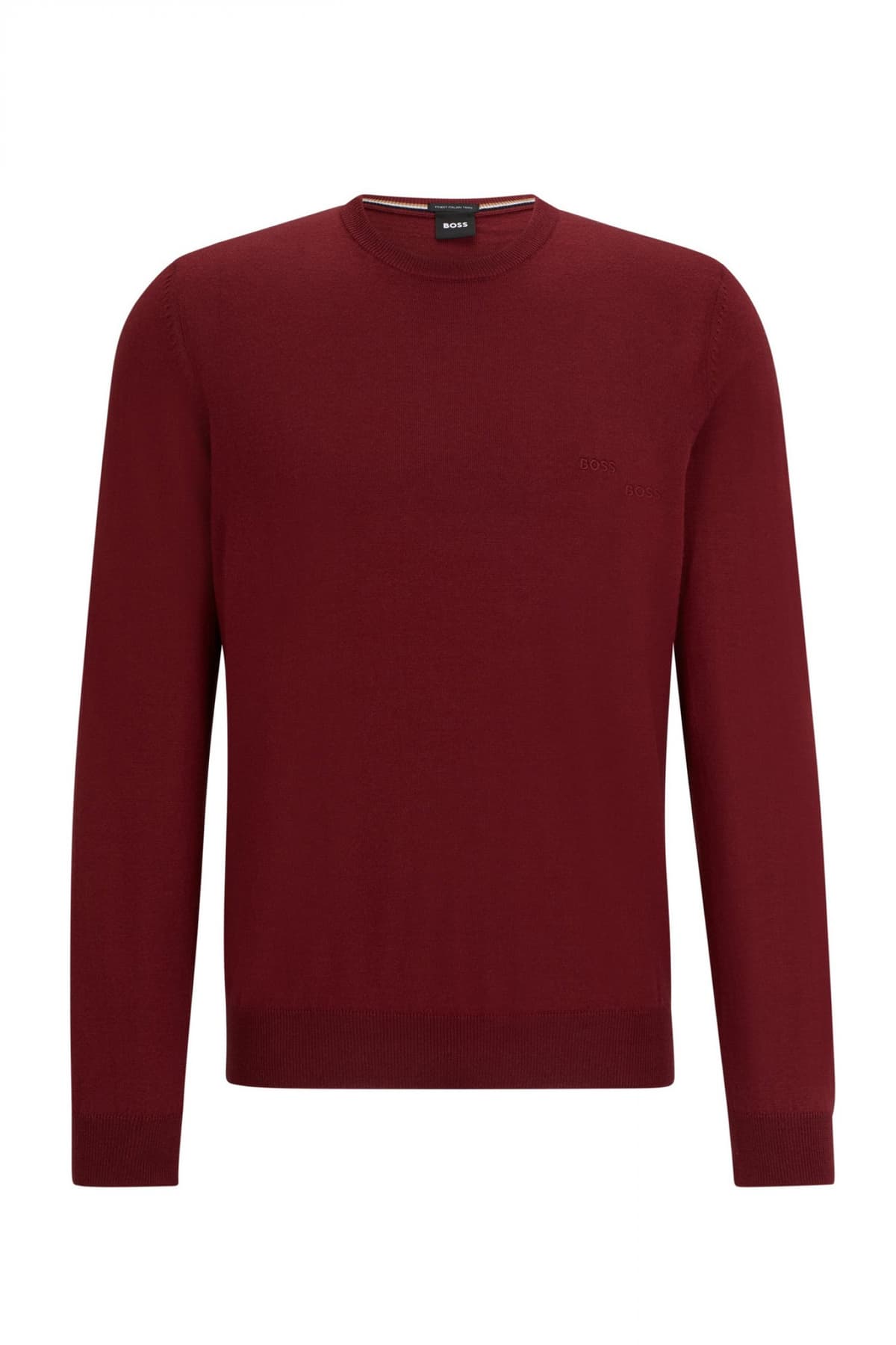 BOSS ΠΛΕΚΤΟ ROUND NECK BOTTO-L ΜΠΟΡΝΤΩ