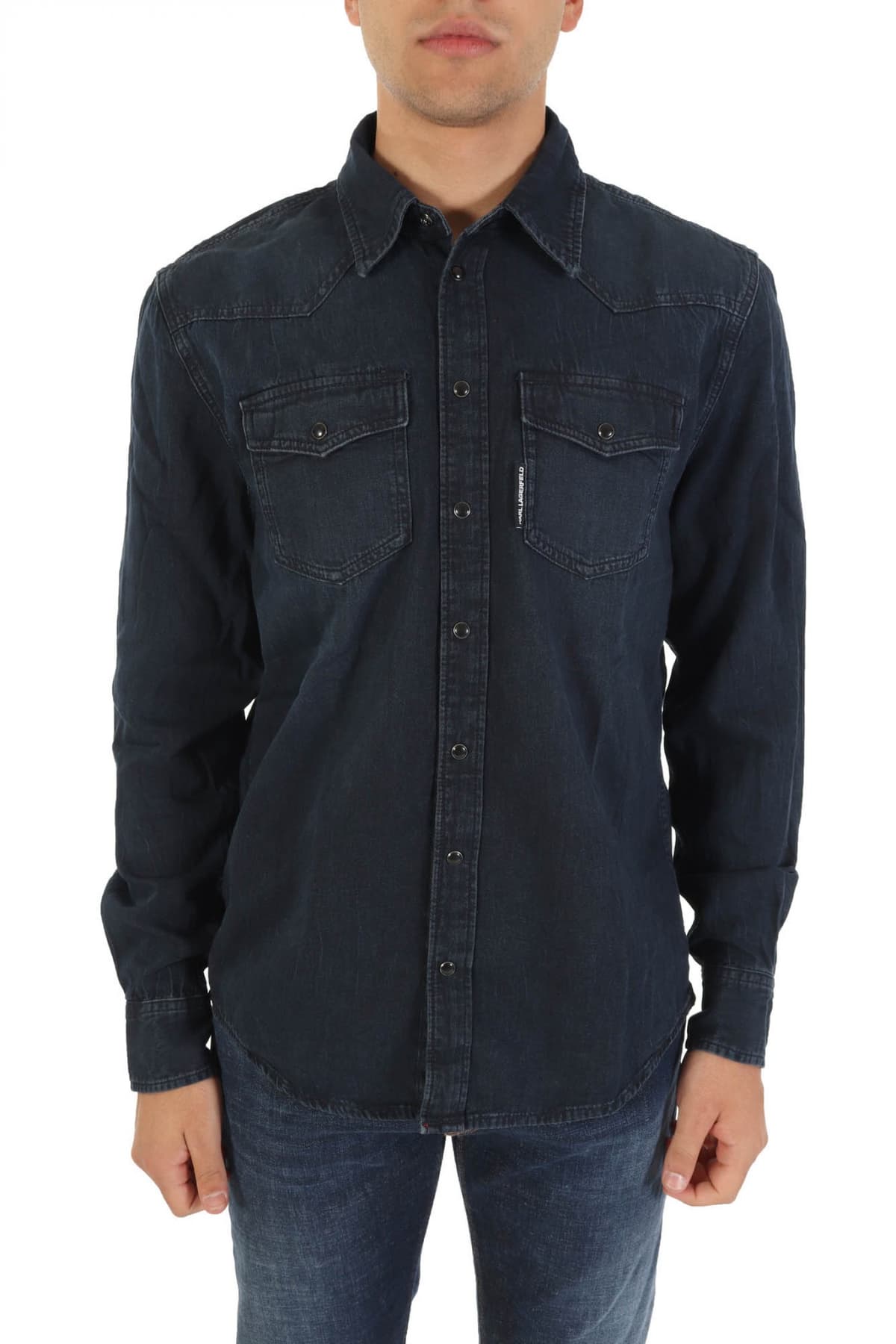 KARL LAGERFELD ΠΟΥΚΑΜΙΣΟ OVERSIZE JEANS POCKETS ΜΑΥΡΟ