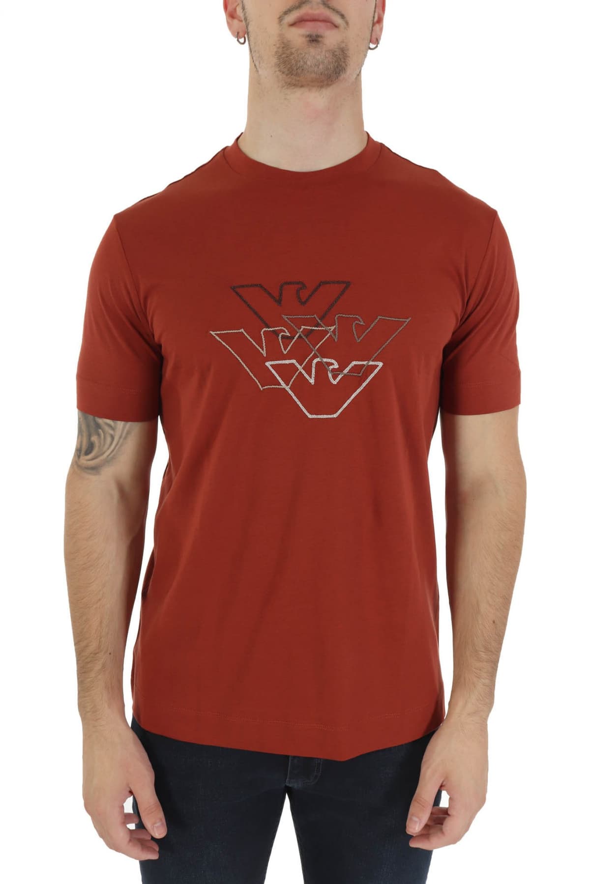 Men's T-Shirts Emporio Armani Brown