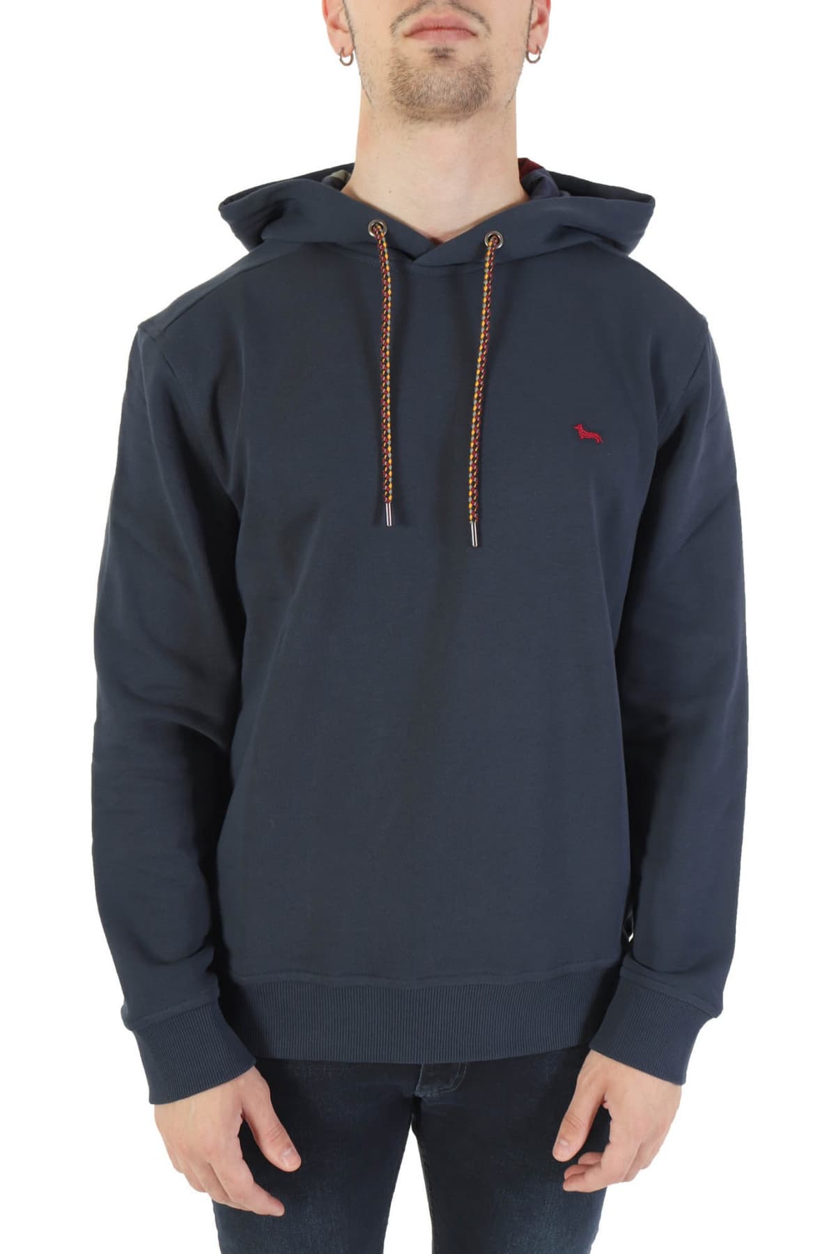 HARMONT & BLAINE ΦΟΥΤΕΡ HOODIE OVER FIT LOGO ΜΠΛΕ