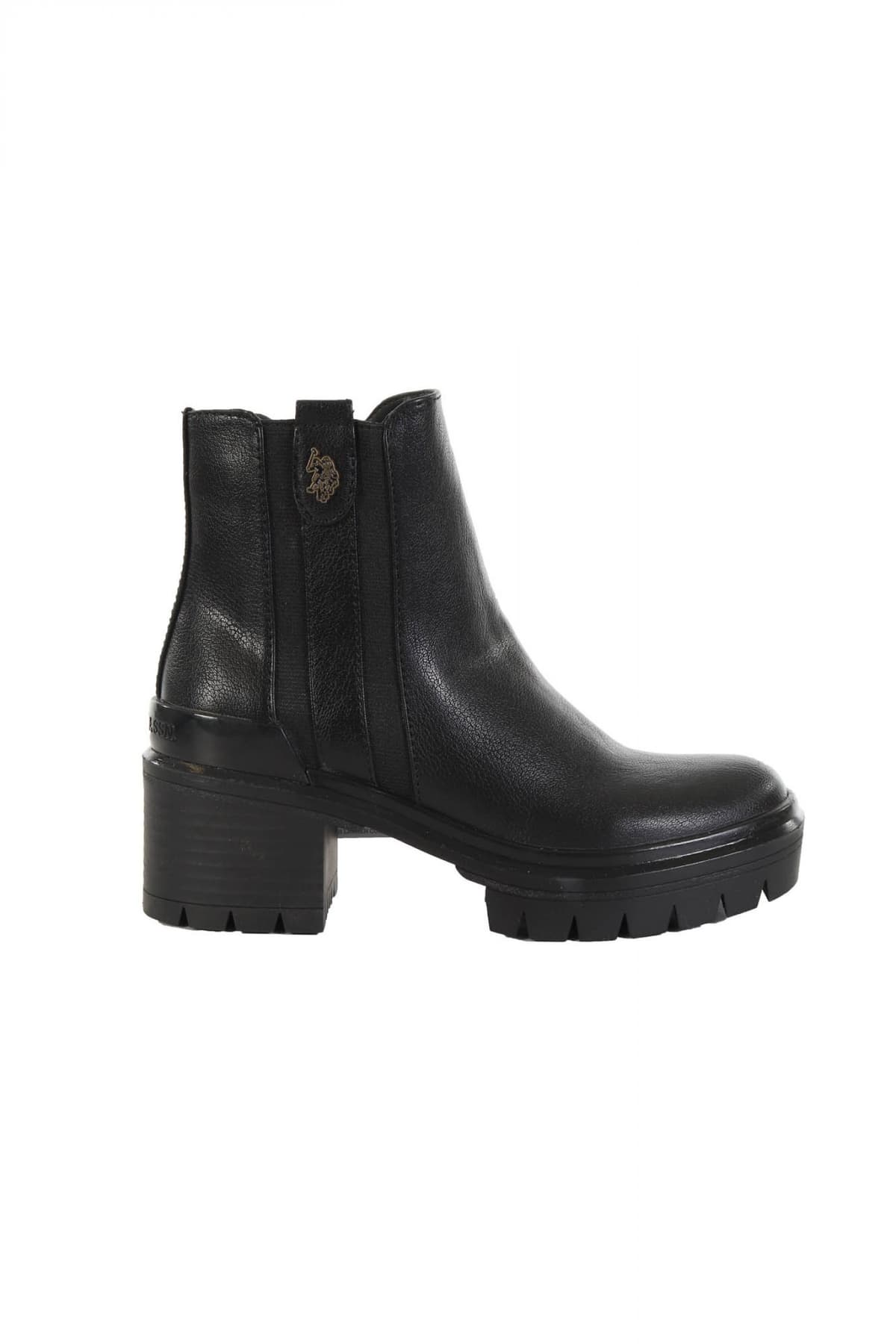 U.S. POLO ASSN. ΠΑΠΟΥΤΣΙΑ MΠΟΤΑΚΙΑ ΦΕΡΜΟΥΑΡ LOGO ΜΑΥΡΟ