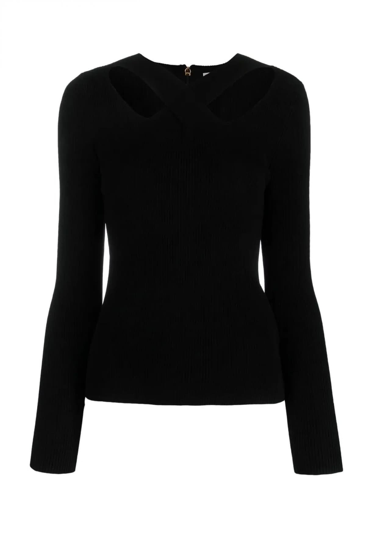 MICHAEL KORS ΜΠΛΟΥΖΑ ΡΙΜΠ ΑΝΟΙΓΜΑΤΑ ΜΑΥΡΟ