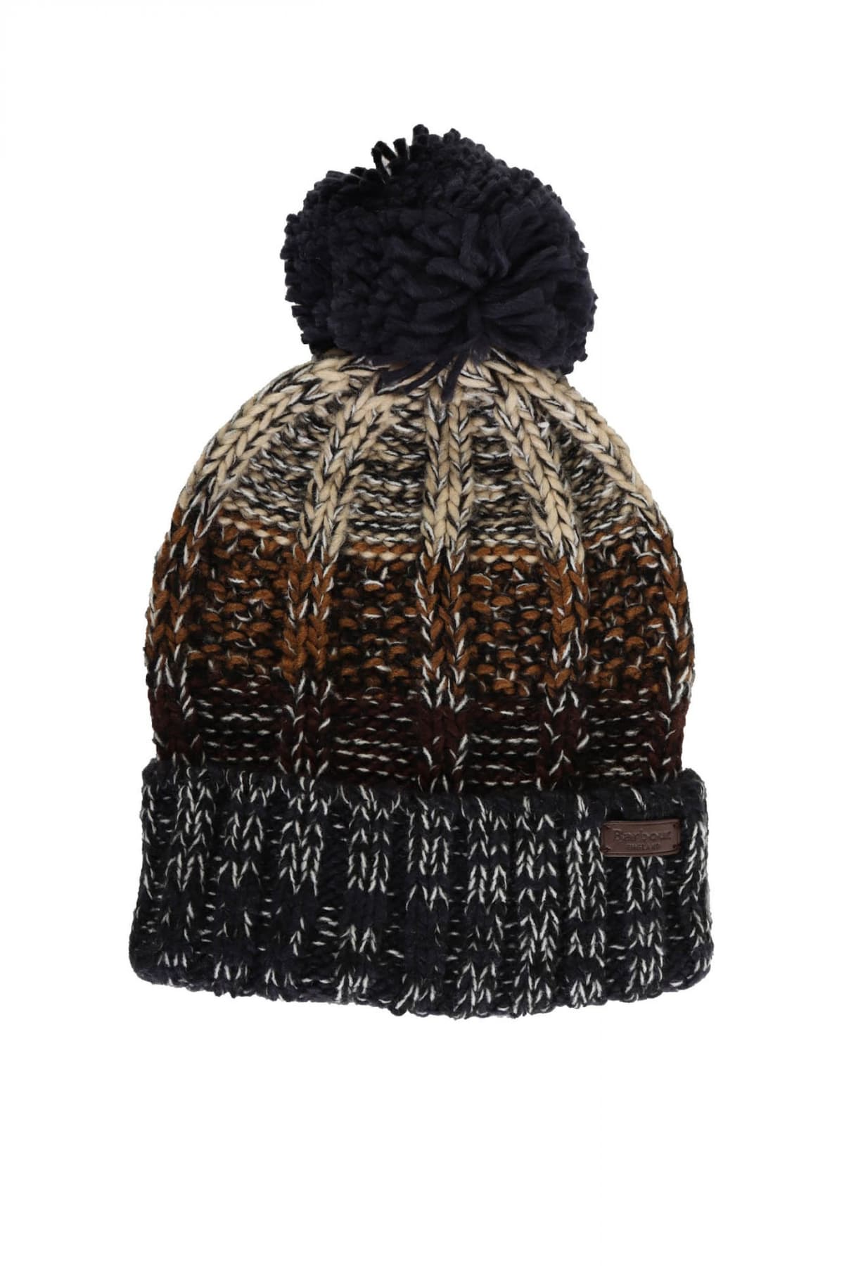 BARBOUR ΣΚΟΥΦΟΣ ΠΛΕΚΤΟ HARLOW ΜΑΥΡΟ-ΚΑΦΕ-ΓΚΡΙ