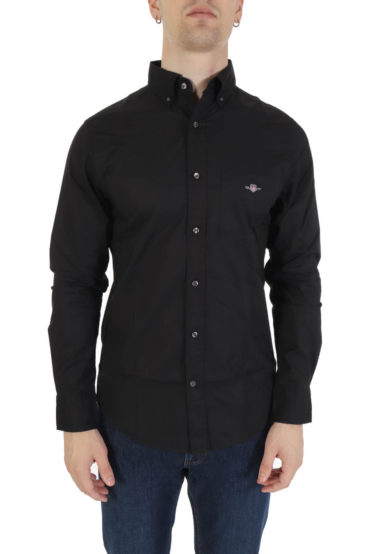 GANT ΠΟΥΚΑΜΙΣΟ REG CLASSIC POPLIN SHIRT ΜΑΥΡΟ