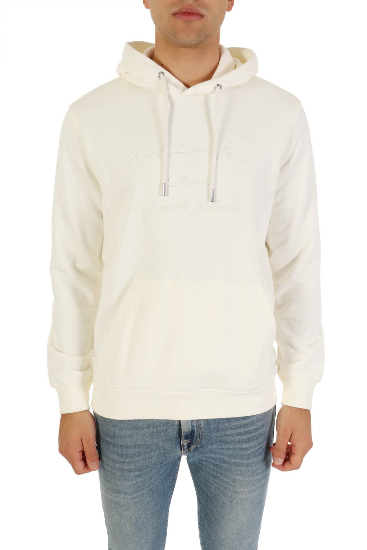 KARL LAGERFELD ΦΟΥΤΕΡ HOODIE LOGO ΕΚΡΟΥ