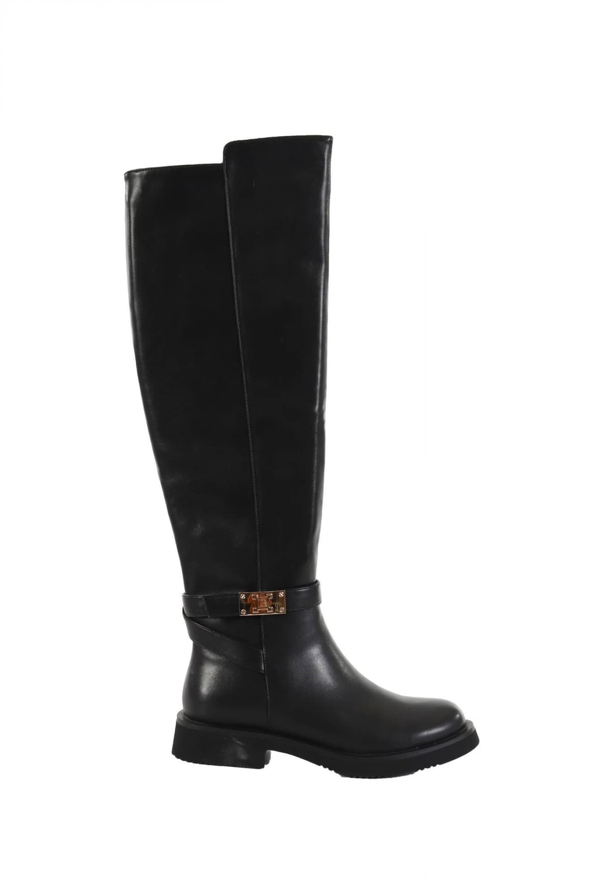 LAURA BIAGIOTTI ΠΑΠΟΥΤΣΙΑ ΜΠΟΤΕΣ MAT ΦΕΡΜΟΥΑΡ ΜΕΤΑΛΛΙΚΟ LOGO ΜΑΥΡΟ