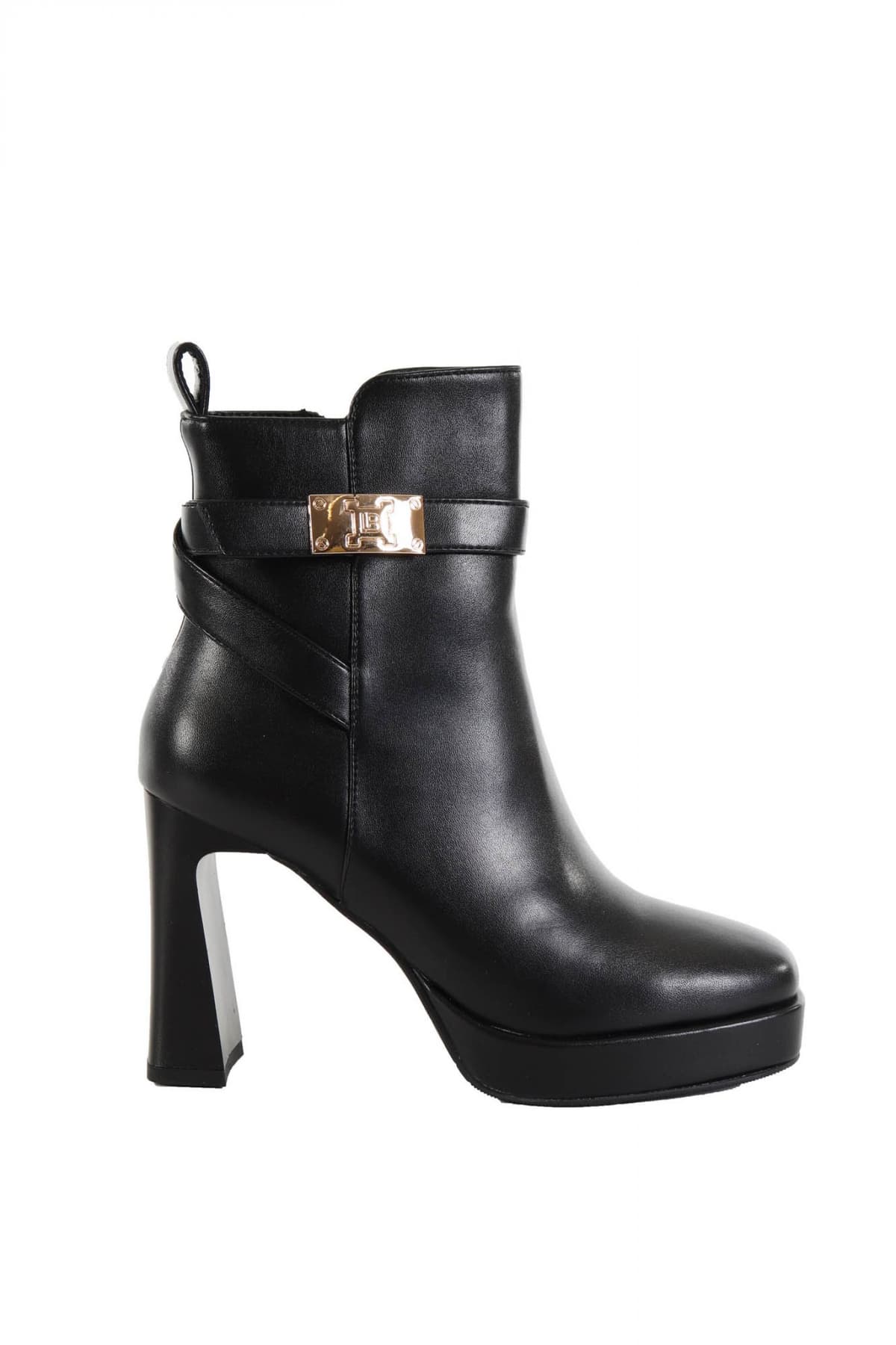 LAURA BIAGIOTTI ΠΑΠΟΥΤΣΙΑ ΜΠΟΤΑΚΙA ΦΕΡΜΟΥΑΡ ΜΕΤΑΛΛΙΚΗ ΑΓΚΡΑΦΑ LOGO ΜΑΥΡΟ