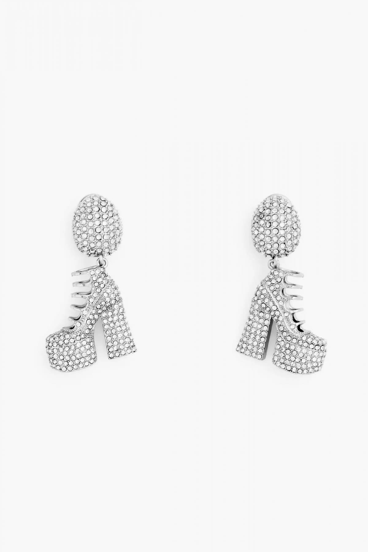 MARC JACOBS ΣΚΟΥΛΑΡΙΚΙΑ ΚΙΚΙ CRYSTAL BOOTS ΣΤΡΑΣ ΑΣΗΜΙ