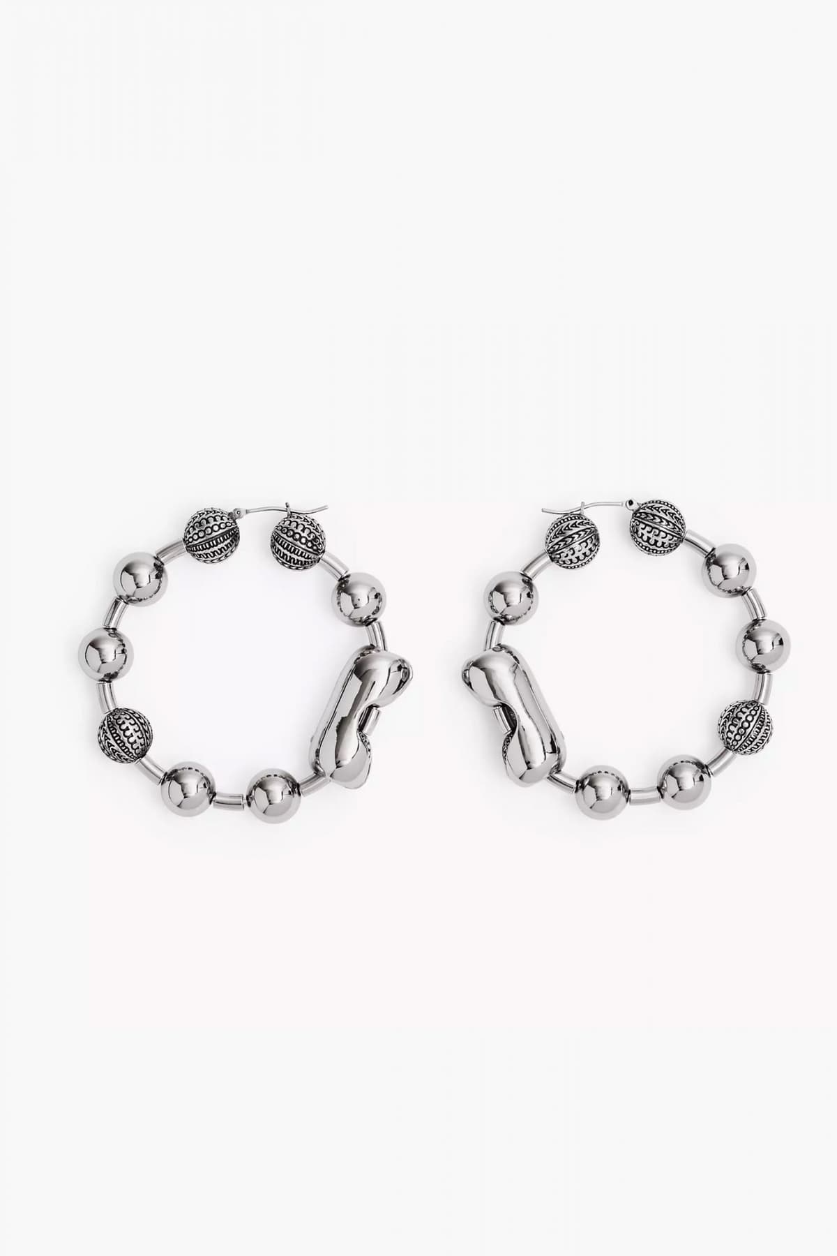 MARC JACOBS ΣΚΟΥΛΑΡΙΚΙΑ MONOGRAM BALL CHAIN HOOP LOGO ΑΣΗΜΙ