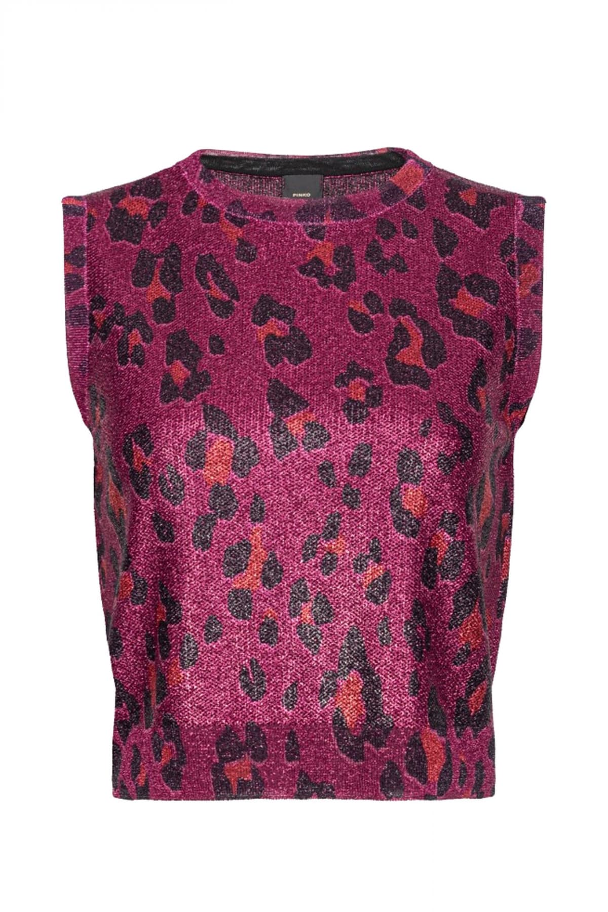 PINKO TOP CAVOLAIA ΑΜΑΝΙΚΟ ΕΜΠΡΙΜΕ ΜΑΥΡΟ/ΜΩΒ