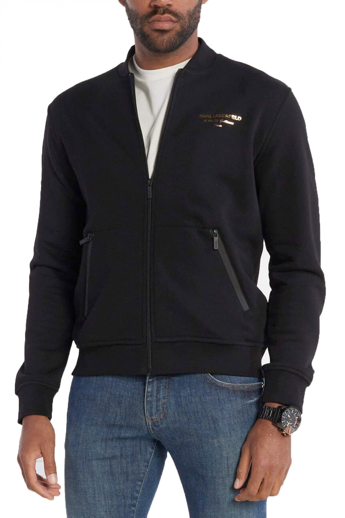 KARL LAGERFELD ΦΟΥΤΕΡ FULLZIP LOGO ΜΑΥΡΟ-ΧΡΥΣΟ