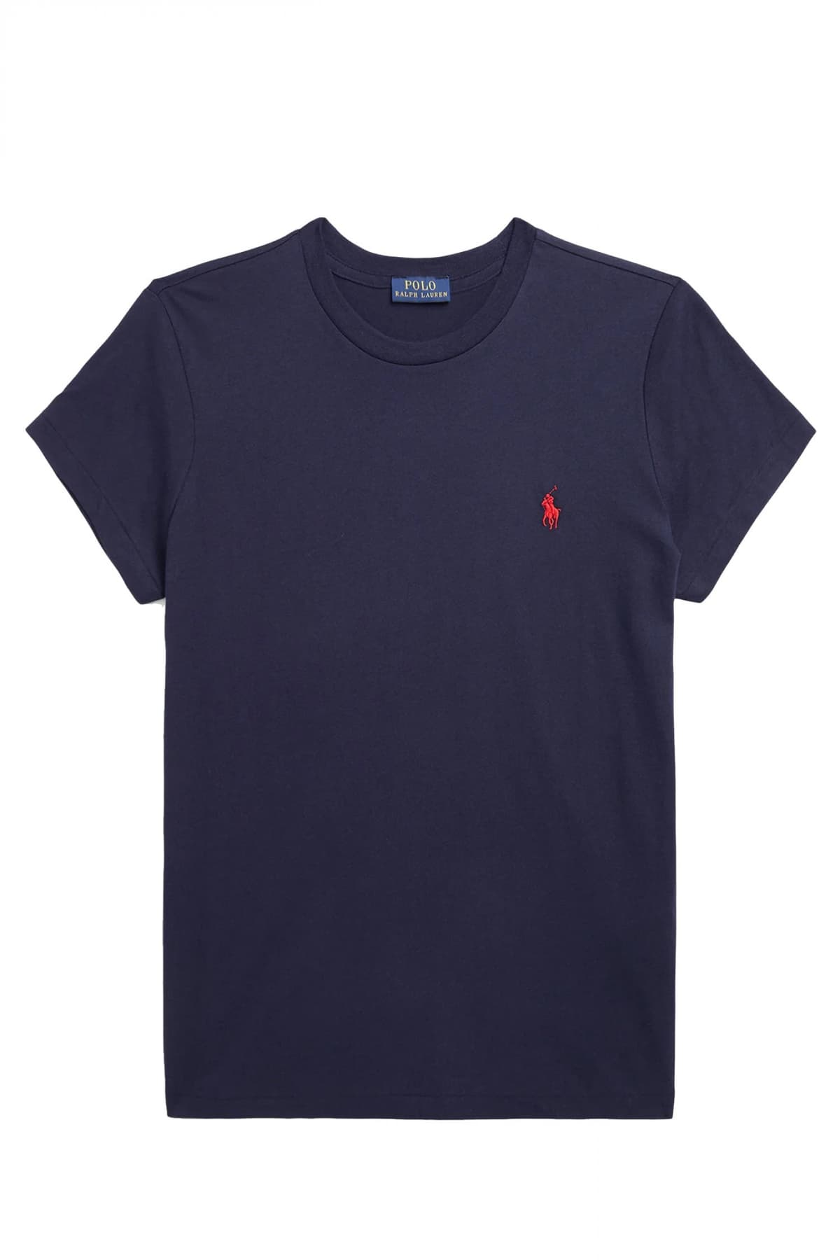 RALPH LAUREN T-SHIRT ΛΑΙΜΟΚΟΨΗ LOGO ΣΚΟΥΡΟ ΜΠΛΕ