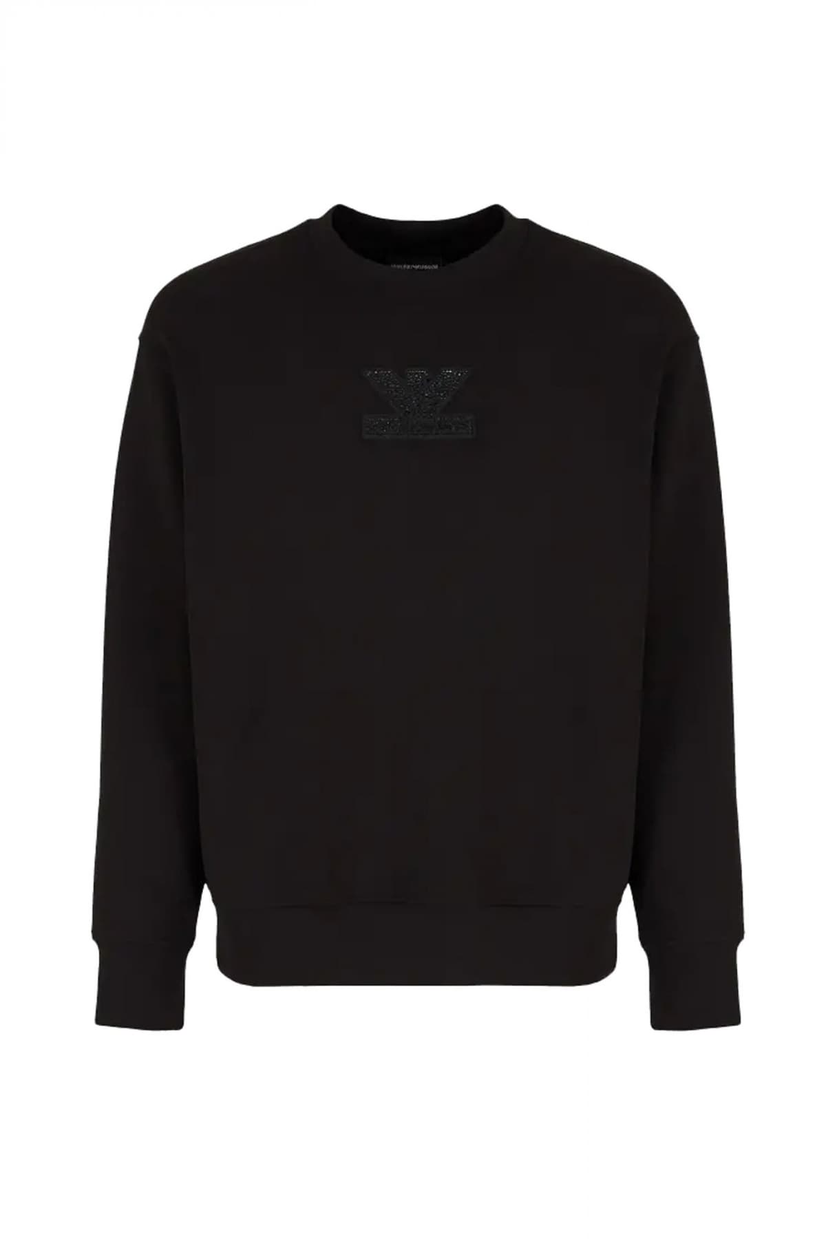 EMPORIO ARMANI ΦΟΥΤΕΡ CREW NECK LOGO ΜΑΥΡΟ
