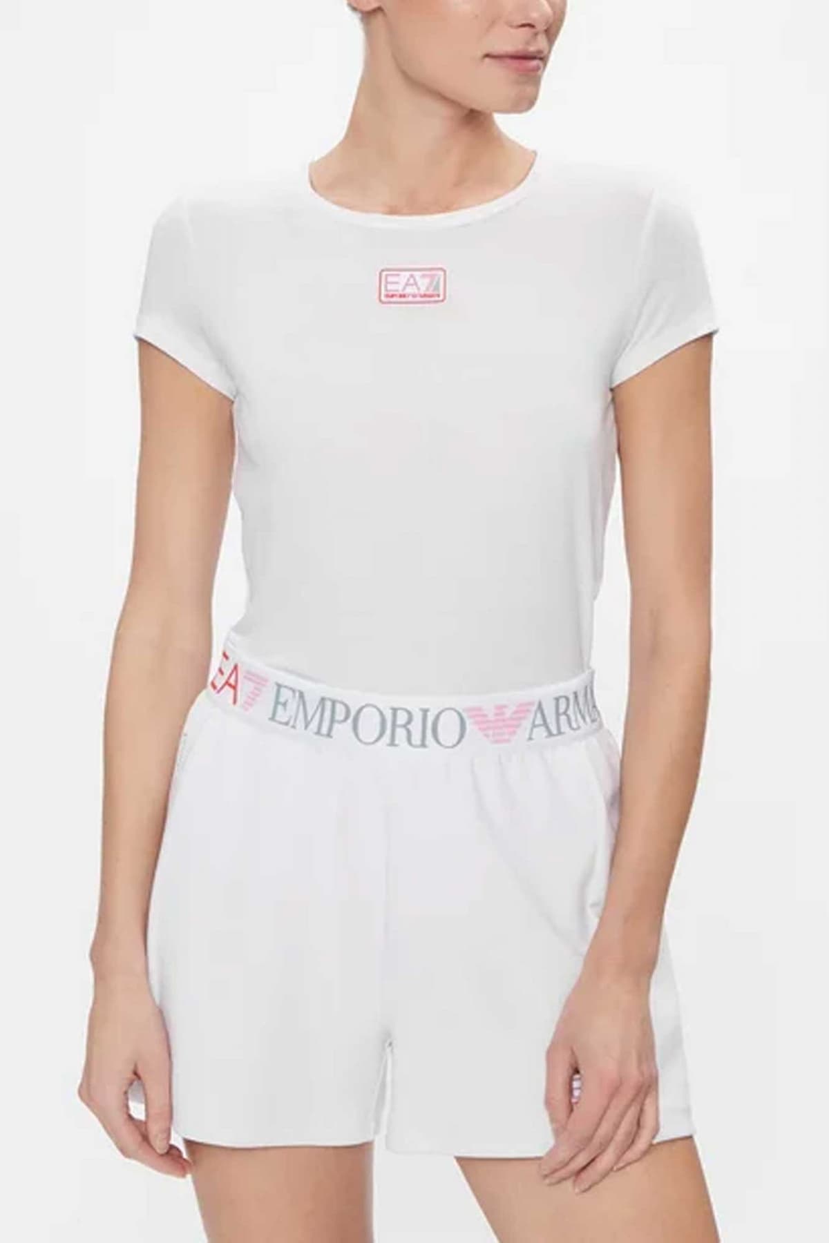 ARMANI 7 T-SHIRT LOGO ΛΕΠΤΟΜΕΡΕΙΑ ΠΛΑΤΗ ΛΕΥΚΟ