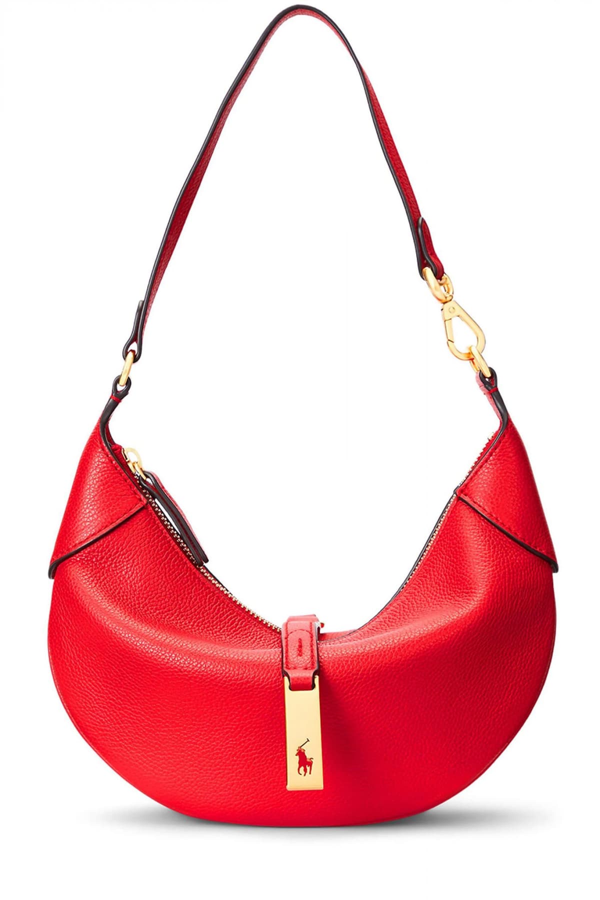 RALPH LAUREN ΤΣΑΝΤΑΚΙ ΩΜΟΥ ΜΕΤΑΛΛΙΚΟ LOGO ΦΕΡΜΟΥΑΡ ΚΟΚΚΙΝΟ