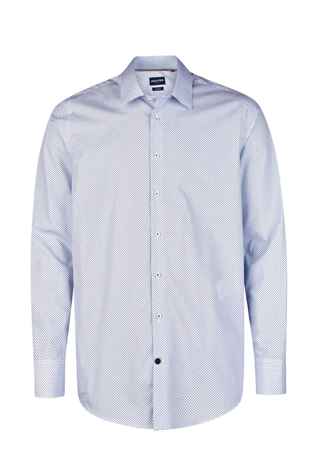 HECHTER ΠΟΥΚΑΜΙΣΟ MODERN FIT ΜΙΚΡΟΣΧΕΔΙΟ ΣΙΕΛ-ΜΠΛΕ