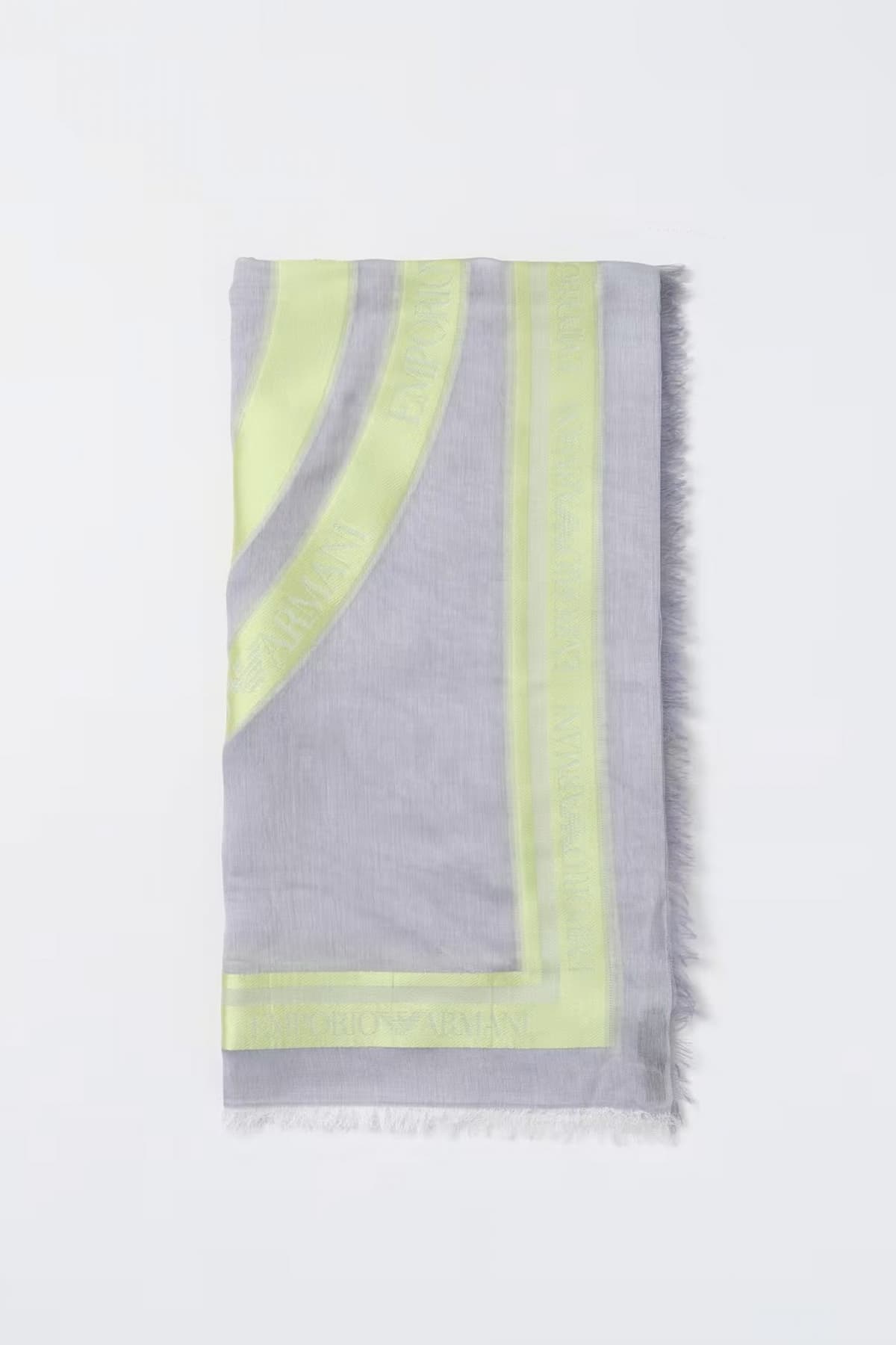 EMPORIO ARMANI ΦΟΥΛΑΡΙ LOGO ΓΚΡΙ/ΚΙΤΡΙΝΟ