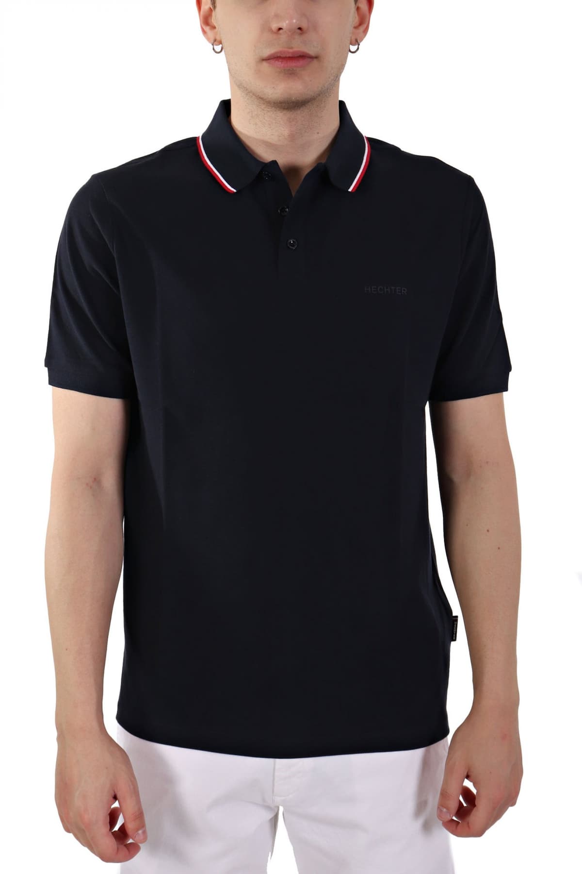 HECHTER POLO PIQUE ΡΙΓΑ ΓΙΑΚΑΣ ΜΠΛΕ ΣΚΟΥΡΟ