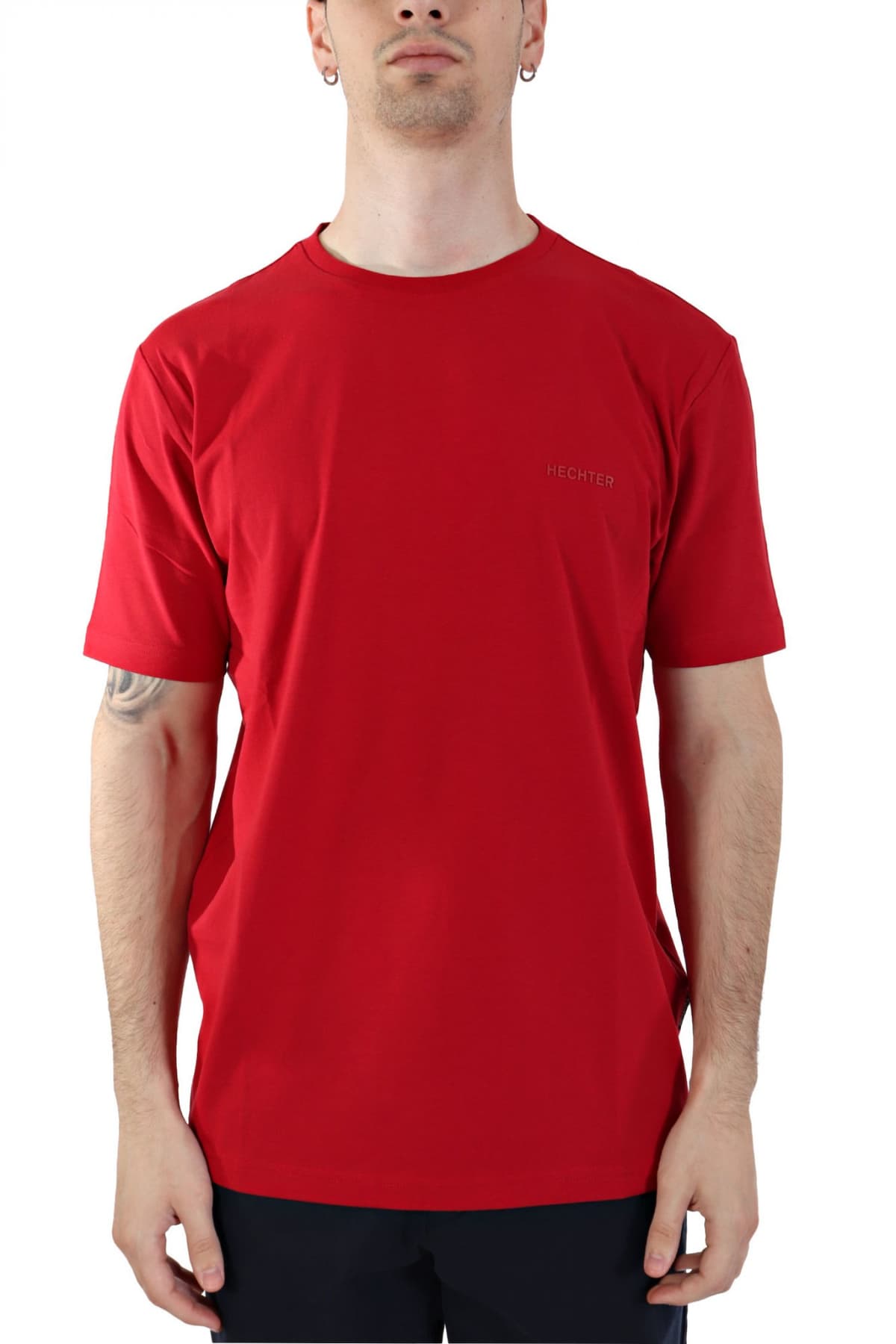 HECHTER T-SHIRT JERSEY LOGO ΑΝΑΓΛΥΦΟ ΜΙΚΡΟ ΚΟΚΚΙΝΟ