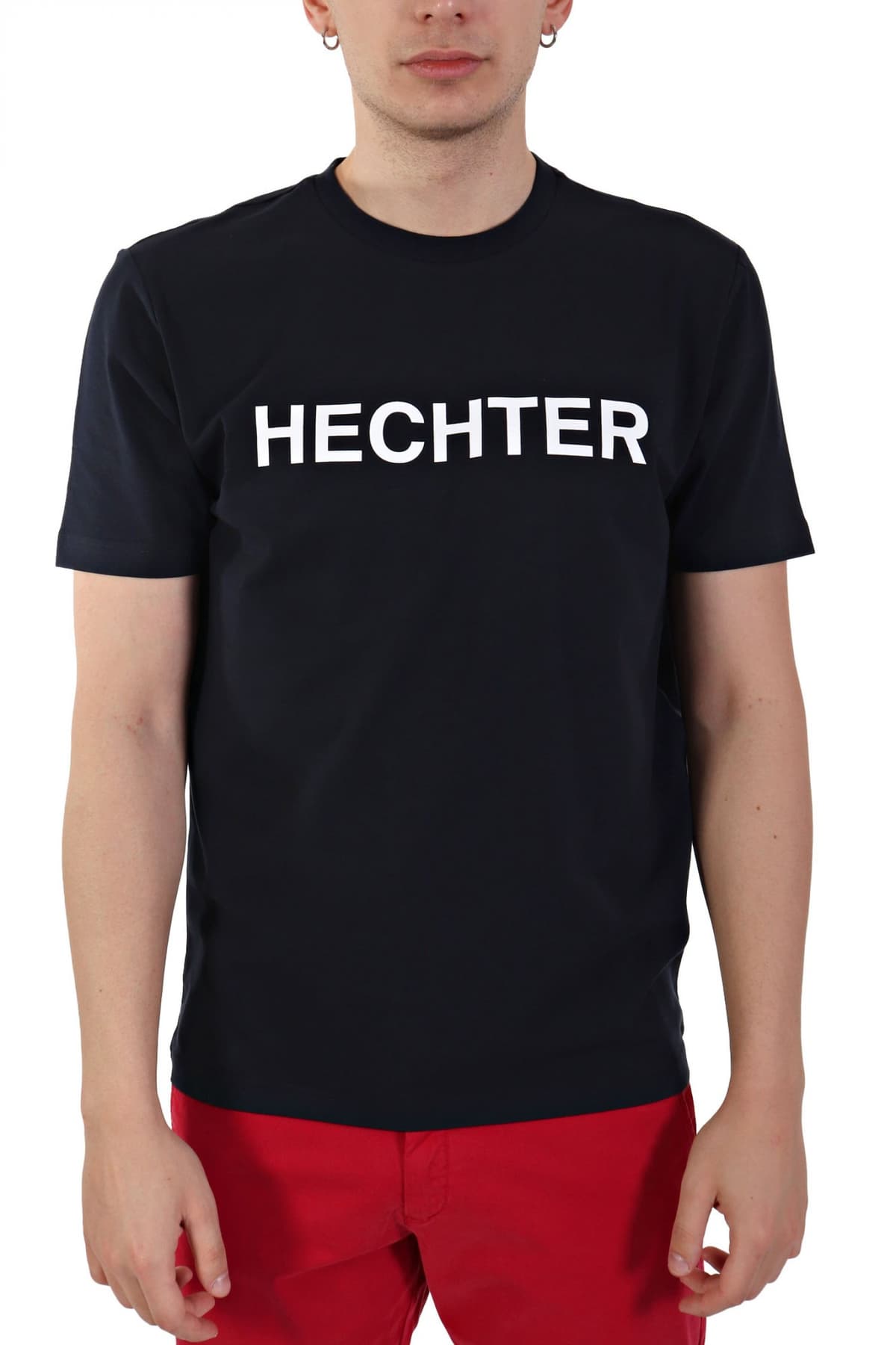HECHTER T-SHIRT JERSEY LOGO ΜΕΓΑΛΟ ΜΠΛΕ ΣΚΟΥΡΟ
