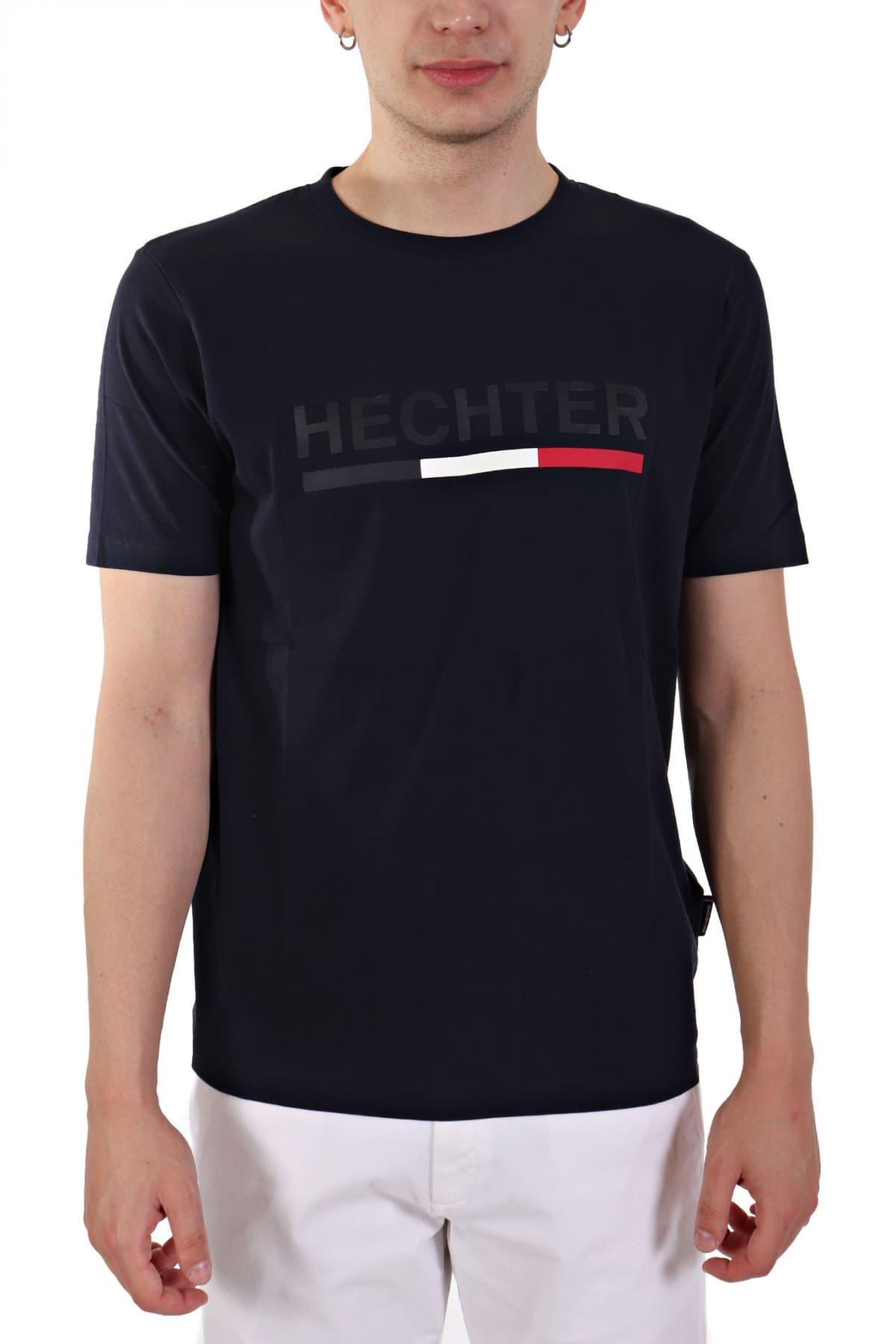 HECHTER T-SHIRT JERSEY LOGO ΑΝΑΓΛΥΦΟ ΜΕΓΑΛΟ ΛΕΥΚΟ