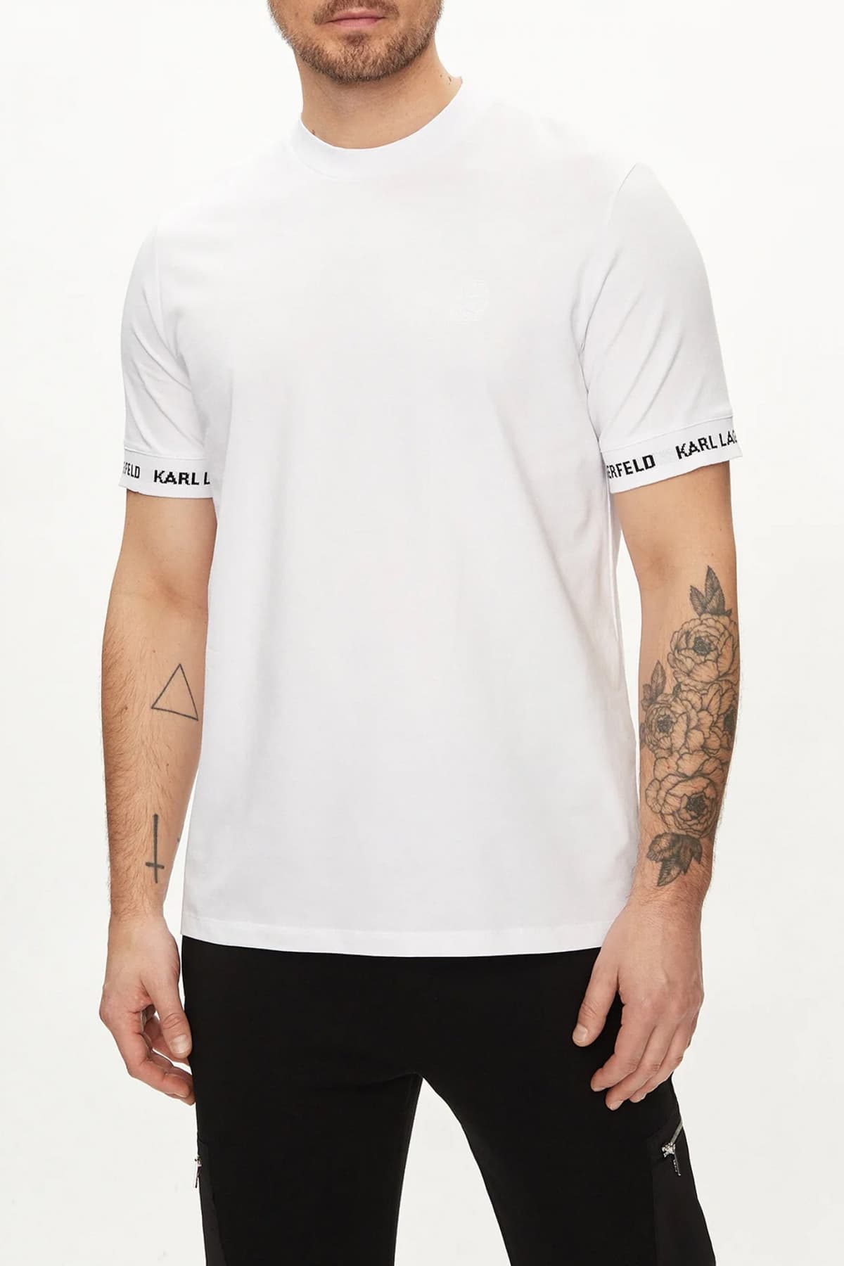 KARL LAGERFELD T-SHIRT LOGO ΛΕΥΚΟ