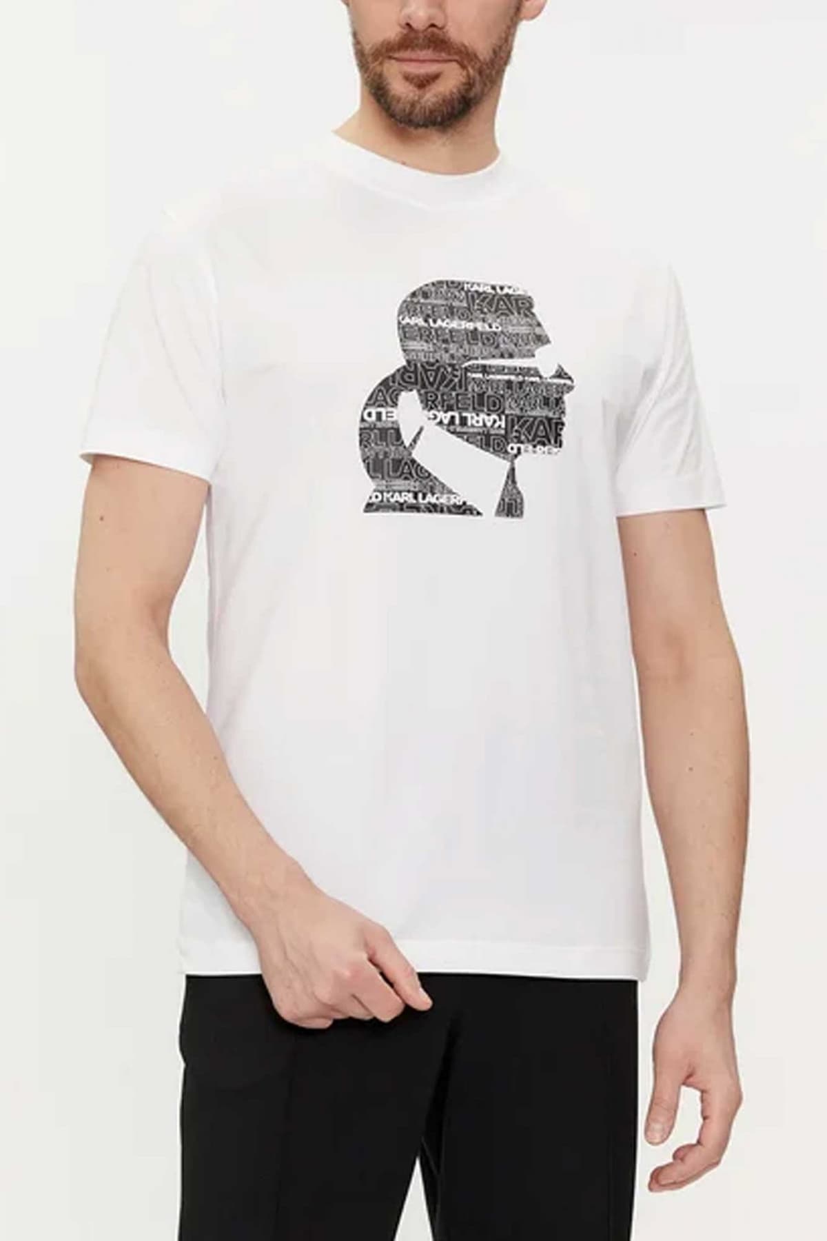 KARL LAGERFELD T-SHIRT LOGO ΛΕΥΚΟ