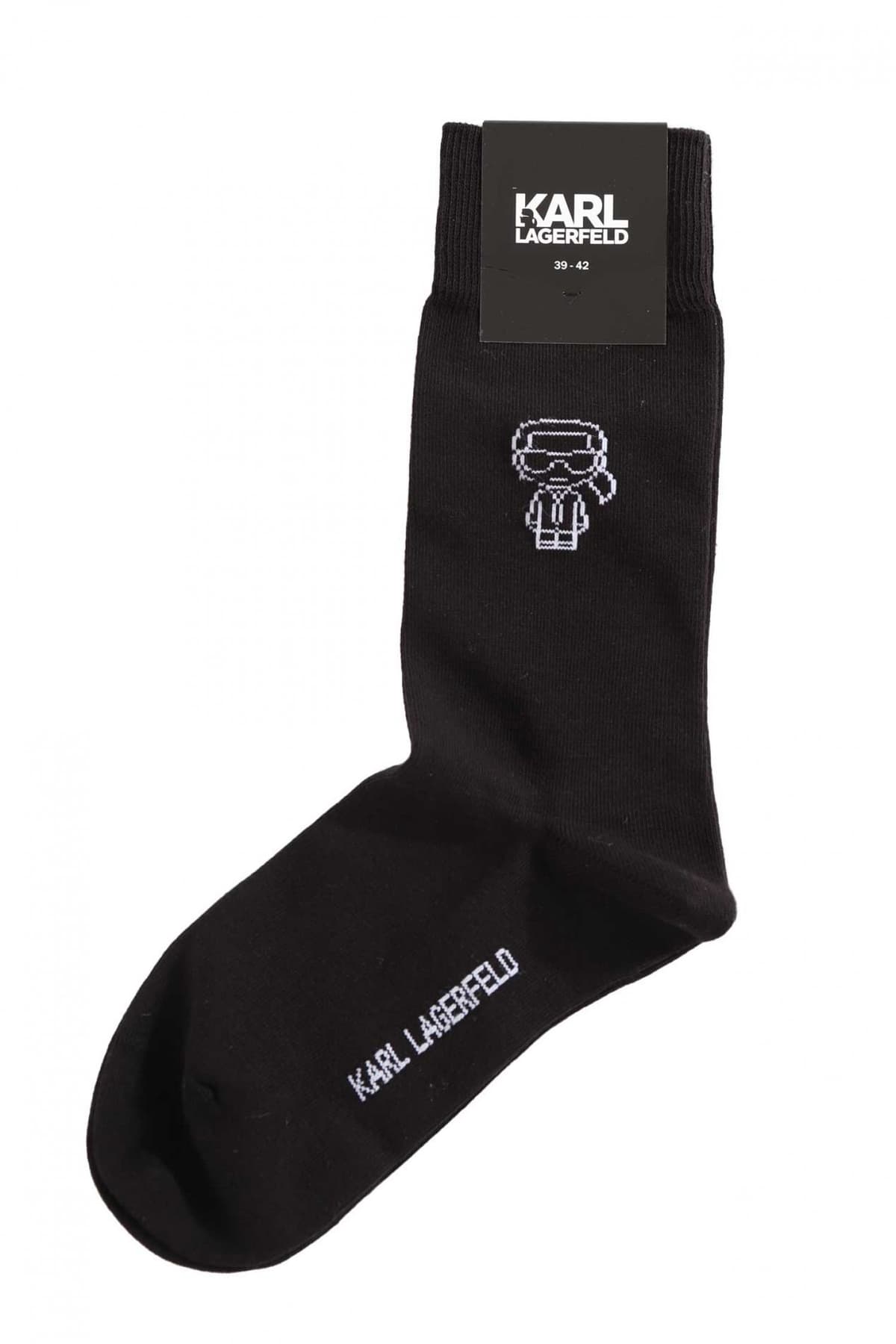 KARL LAGERFELD ΚΑΛΤΣΕΣ LOGO ΜΑΥΡΟ