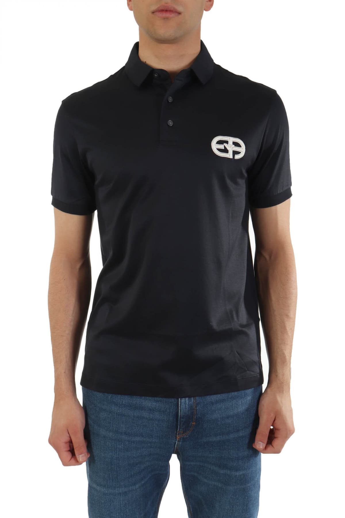 EMPORIO ARMANI POLO LOGO ΜΠΛΕ