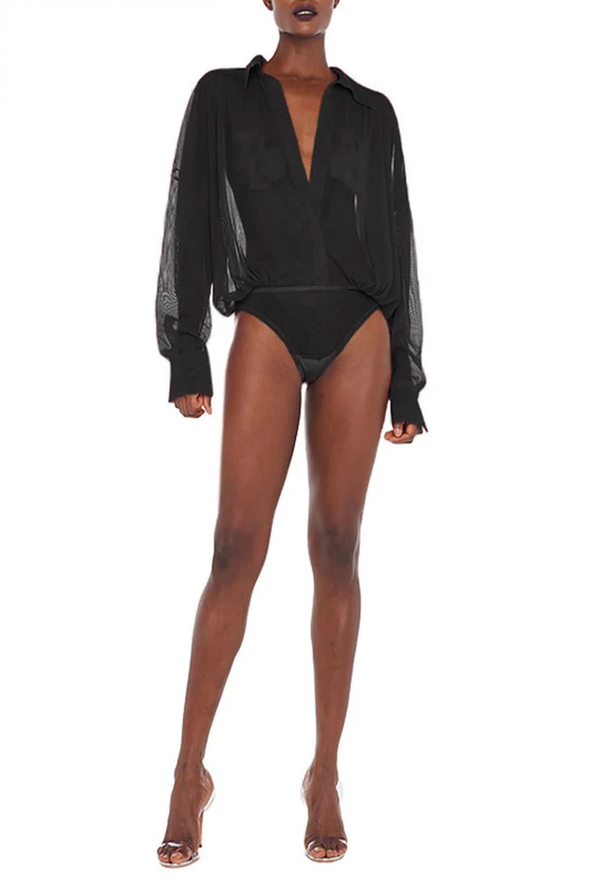 NORMA KAMALI ΚΟΡΜΑΚΙ ΔΙΑΦΑΝΕΙΑ ΓΙΑΚΑΣ ΜΑΥΡΟ