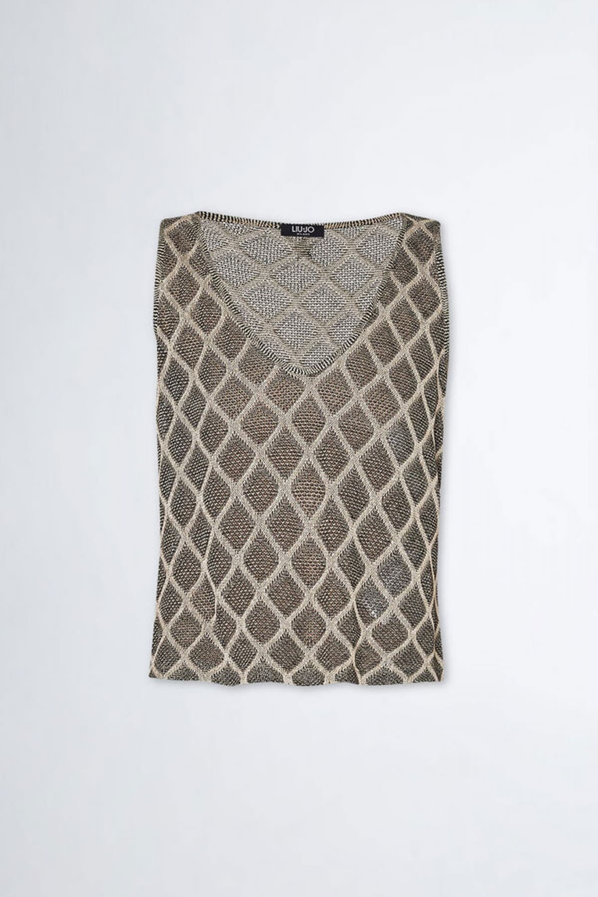 LIU JO TANK TOP ΠΛΕΚΤΟ ΜΑΥΡΟ-ΧΡΥΣΟ