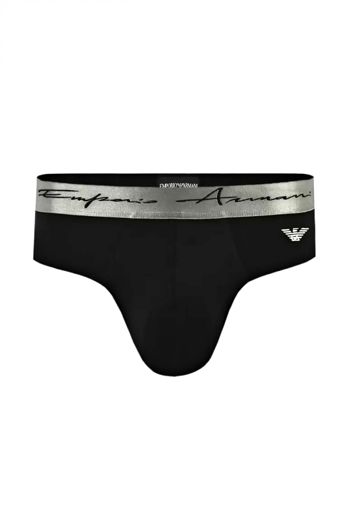 EMPORIO ARMANI ΕΣΩΡΟΥΧΑ BRIEF COTTON STRETCH ΜΑΥΡΟ-ΓΚΡΙ