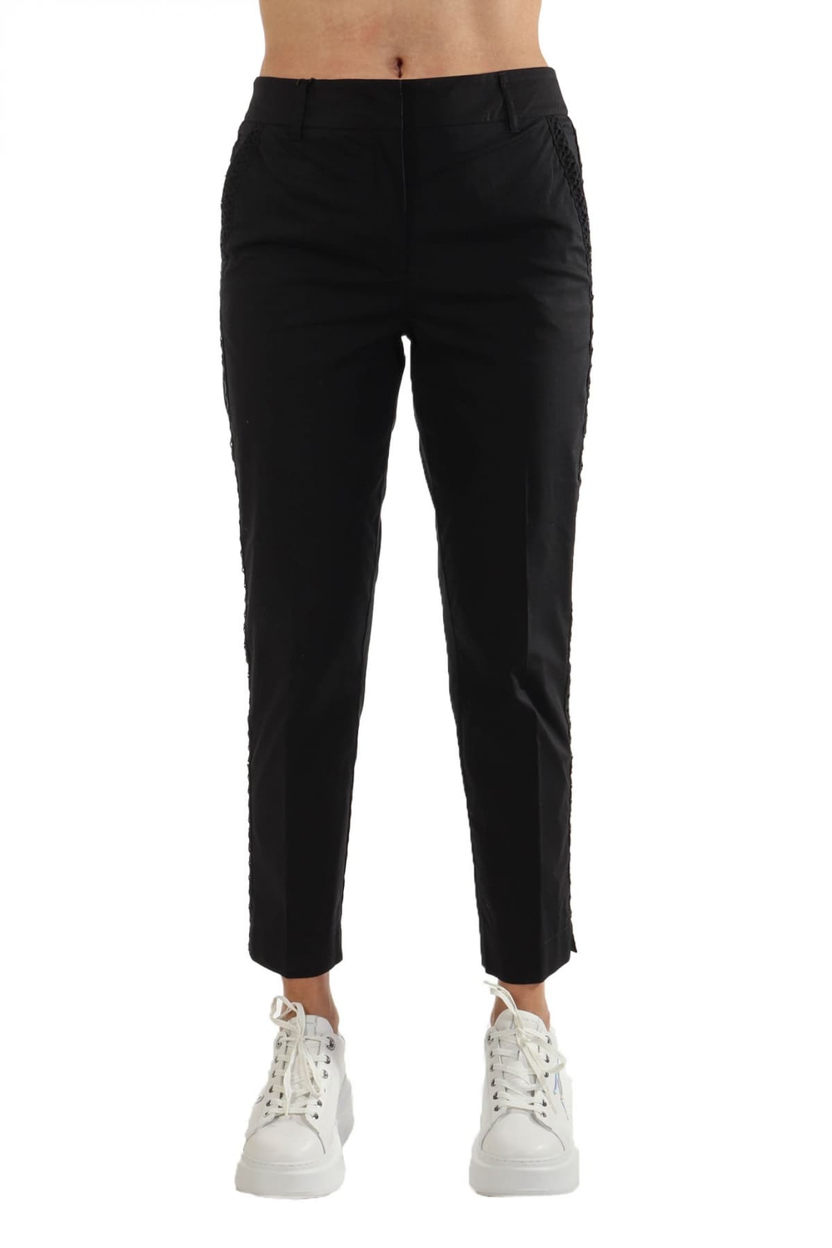 MARELLA SPORT ΠΑΝΤΕΛΟΝΙ BROWN CHINO ΣΧΕΔΙΟ ΠΛΑΙ ΜΑΥΡΟ