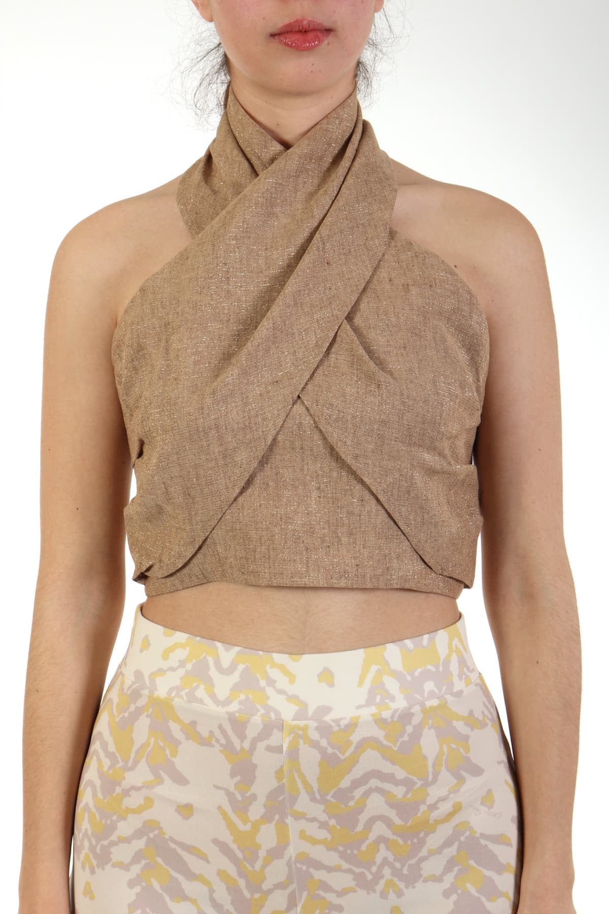 MARELLA TOP MICENE ΔΕΣΙΜΟ ΛΑΙΜΟ ΜΕΤΑΛΛΙΖΕ ΜΠΕΖ