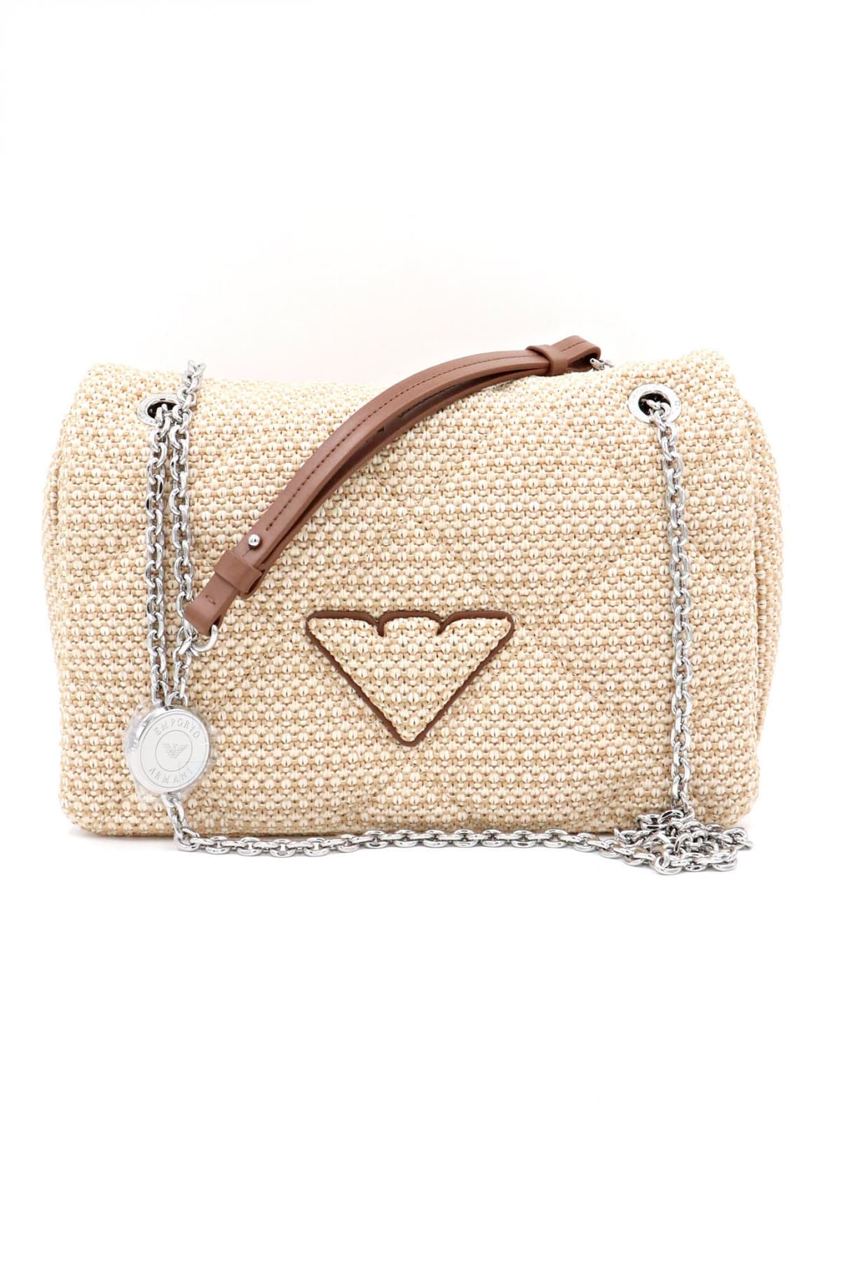 EMPORIO ARMANI ΤΣΑΝΤΑ CROSS BODY/ MESSENGER ΡΑΦΙΑ LOGO ΜΠΕΖ