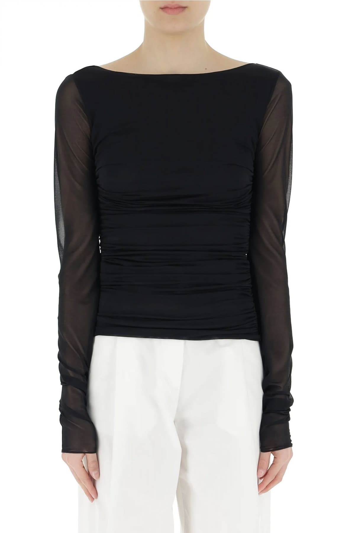 EMPORIO ARMANI TOP ΣΟΥΡΑ ΠΛΑΙ ΔΙΑΦΑΝΕΙΑ ΜΑΥΡΟ